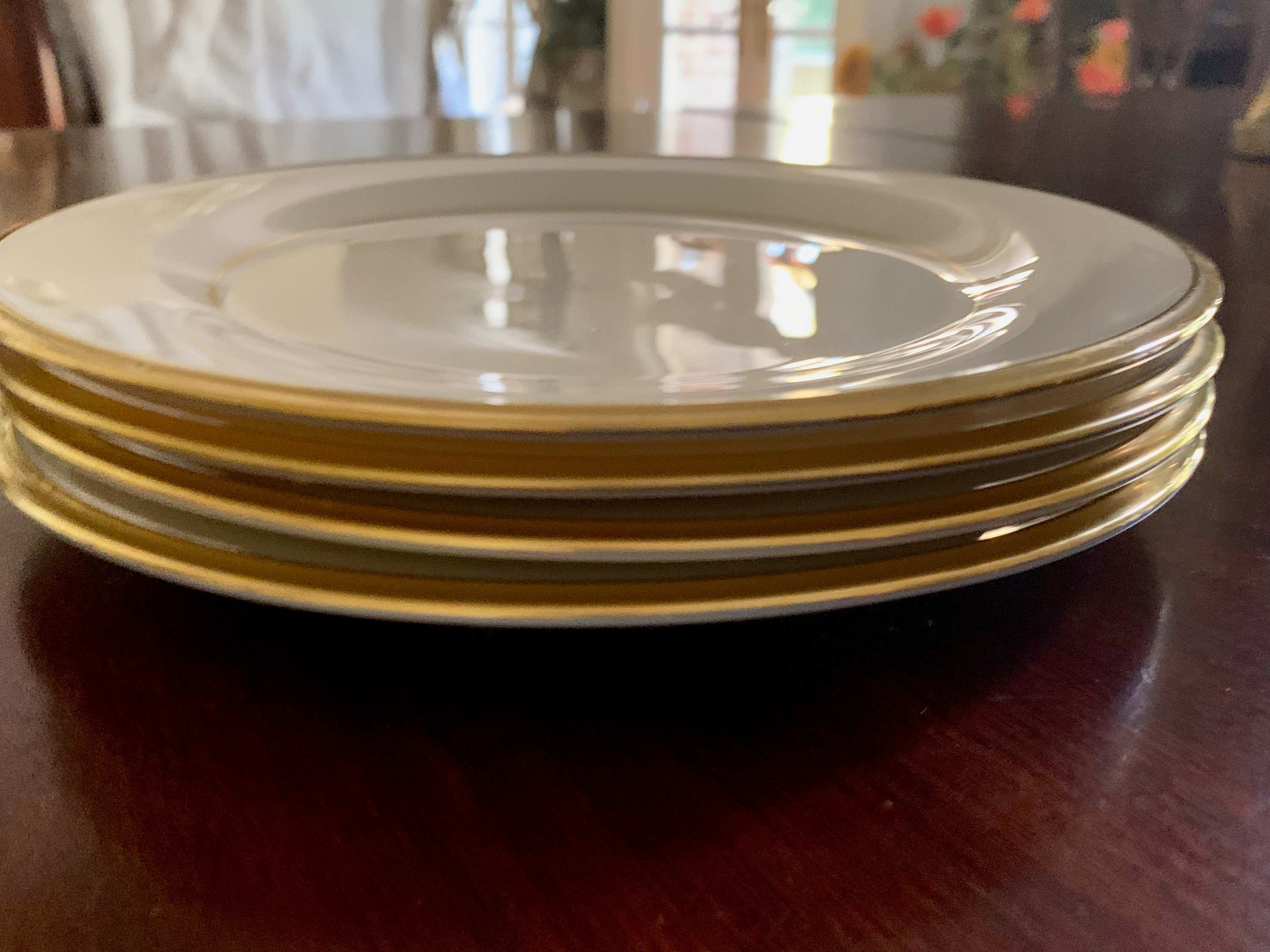 Lenox Eternal Salad Plates, Set of 4 Cream with Gold Rim Salad Plates
