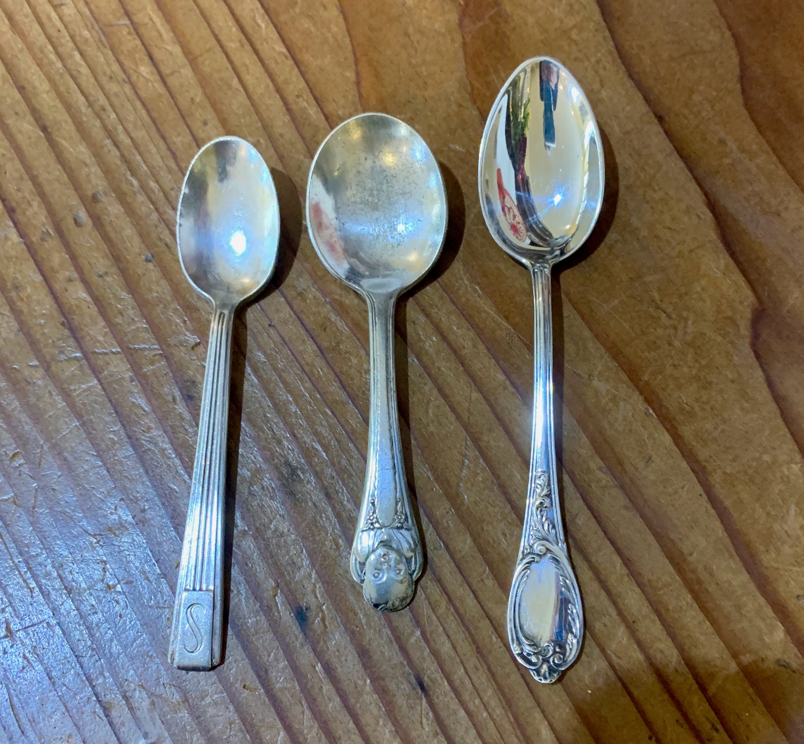 Vintage Small Spoons Set of 3, Baby Gerber Spoon, Demitasse Spoons
