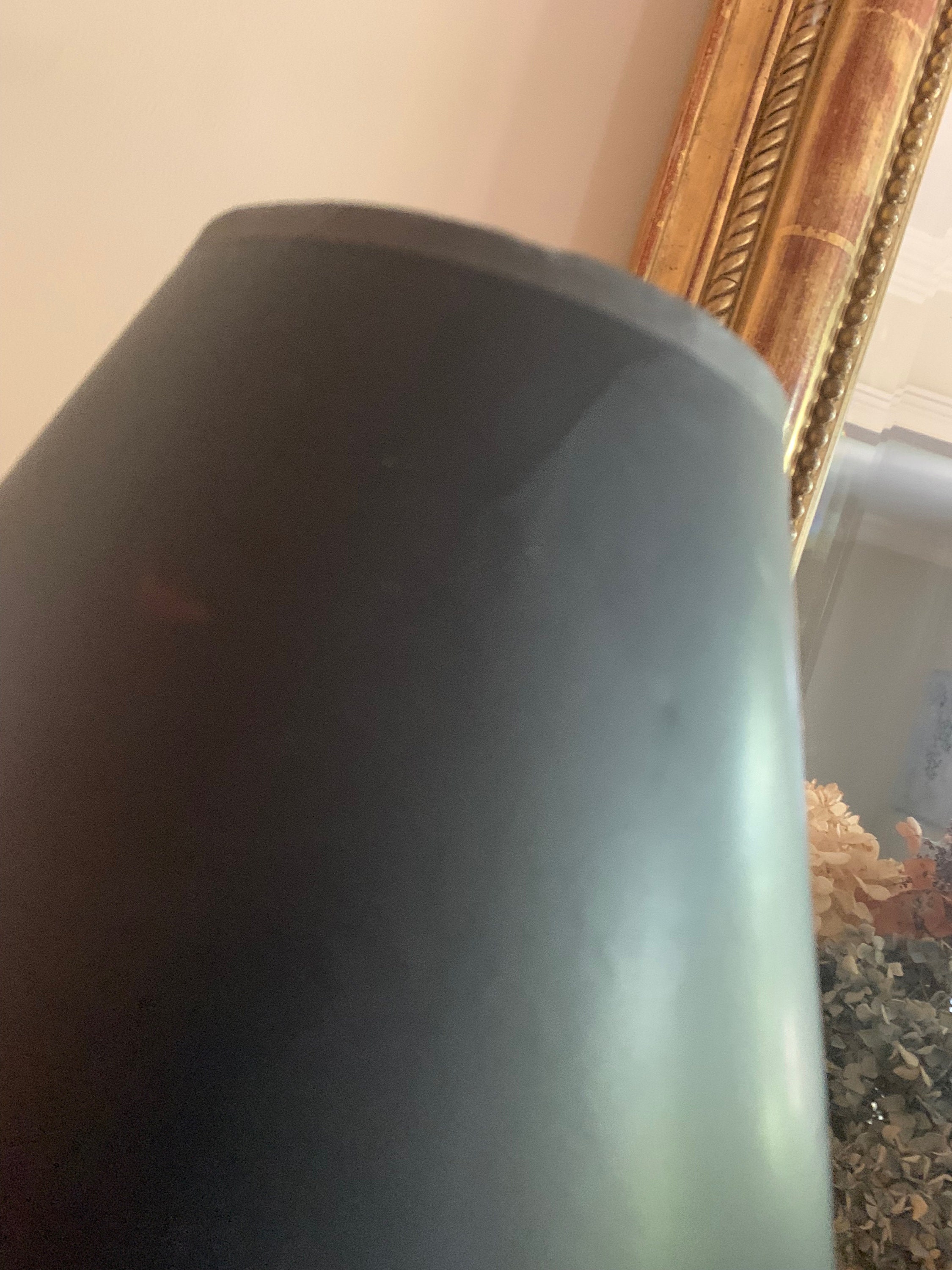 Pair of Candlestick Lamps, Black and Antique Brass Candlestick Buffet