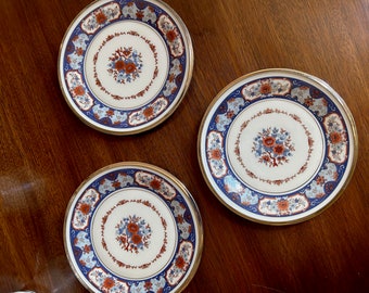 Lenox Bread Butter Plates, Vintage Interlude Dessert Plates, Porcelain Platinum Rim, Set of 3 Plates, Replacement China, Wedding Bridal