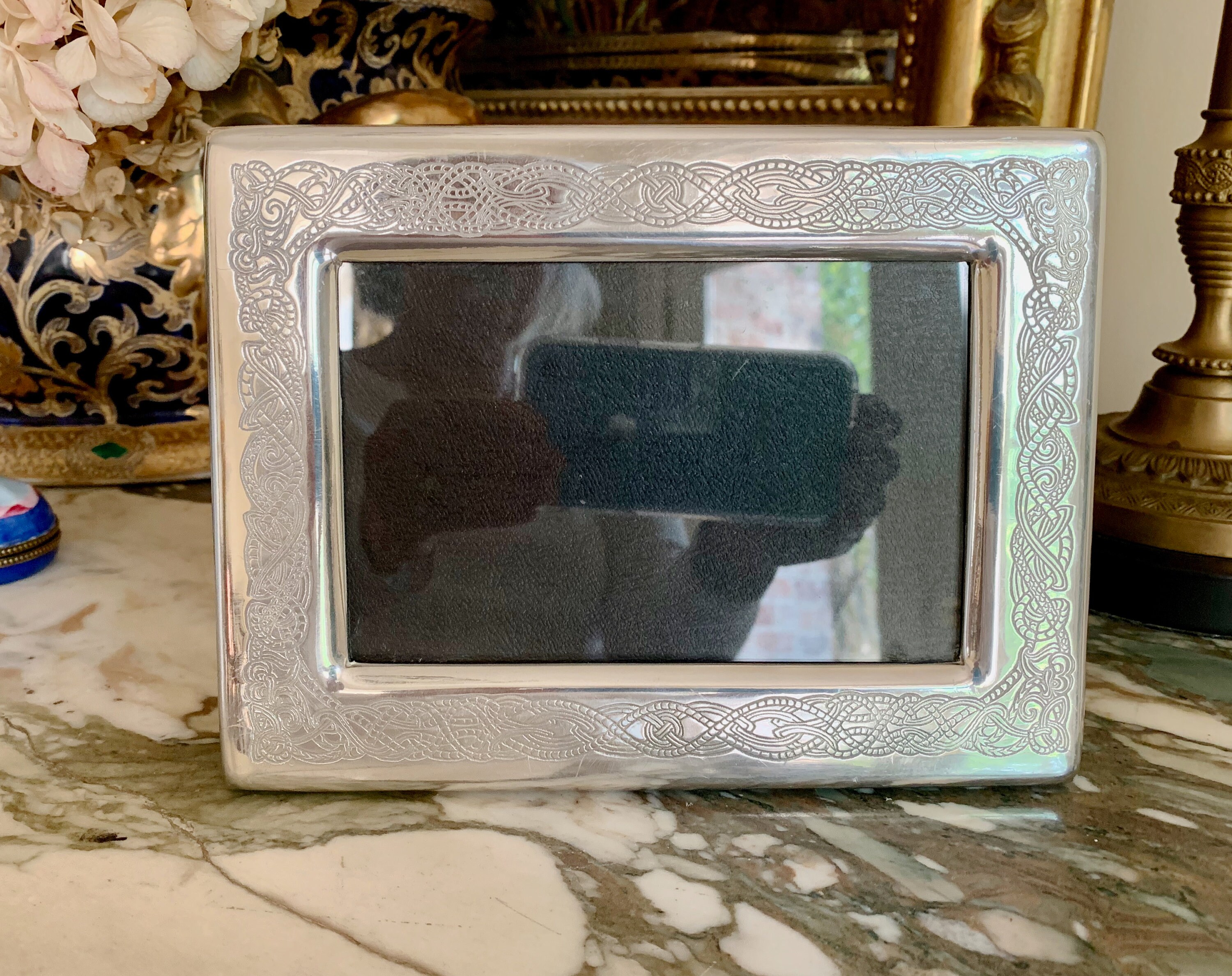 Vintage Silver Photo Frame, 4 x 6 Inch Silver Plate Picture Frame