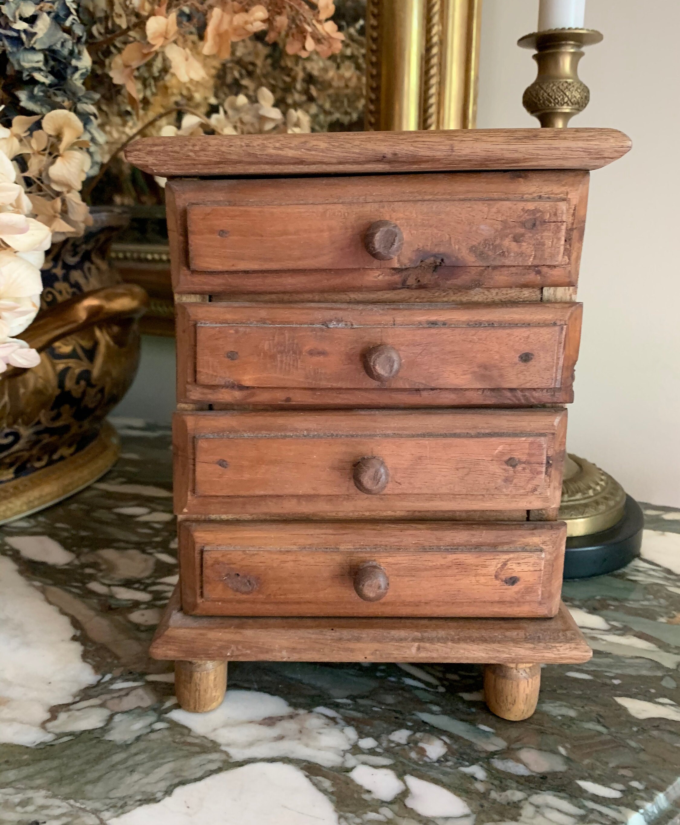 Vintage Child's Toy Chest of Drawers, Primitive Handmade 5 Drawer Toy ...