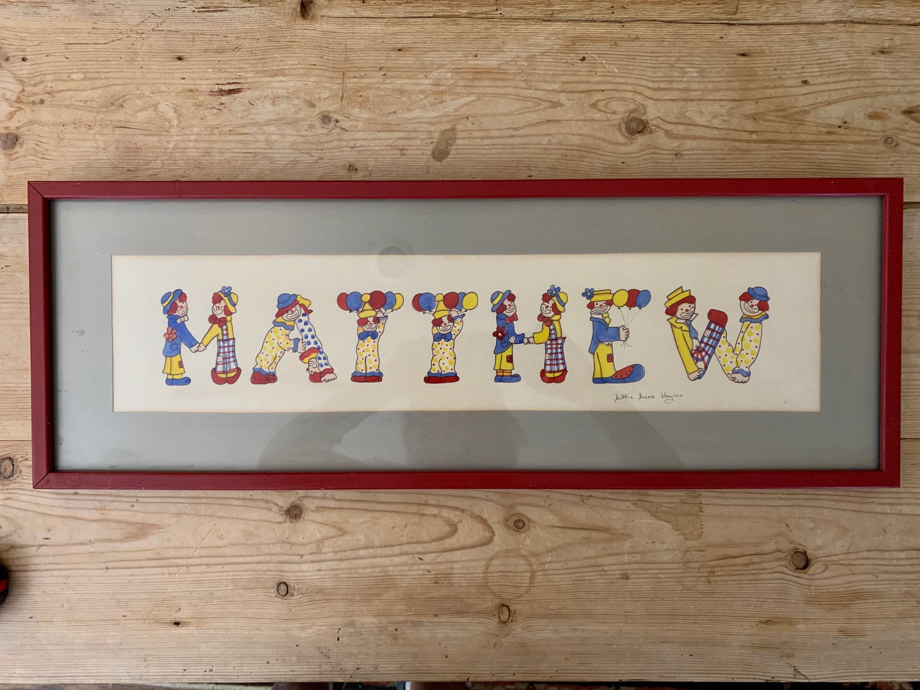 child's name frame