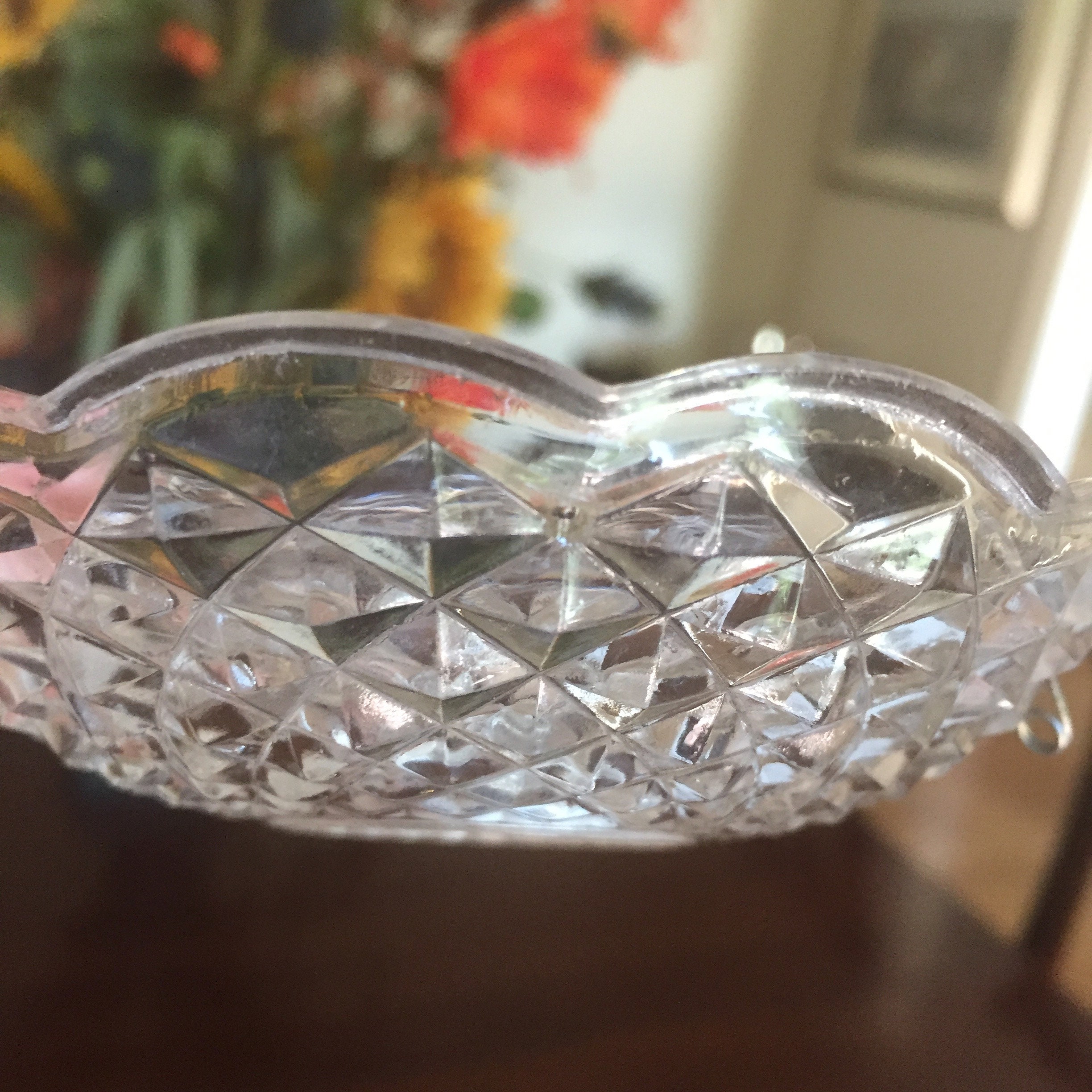 Crystal Bobeche Set of 4, Clear Scalloped Crystal Chandelier Candle