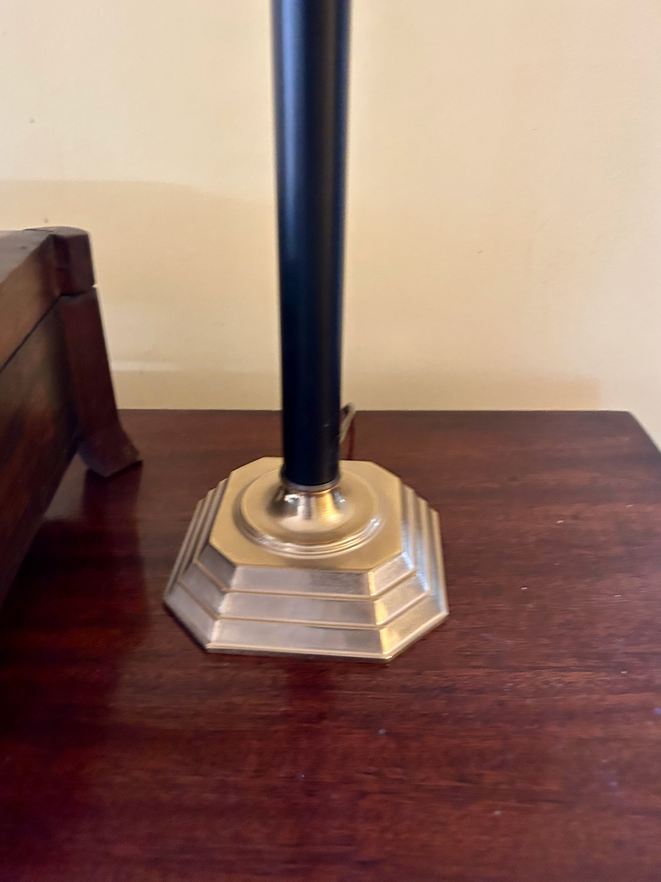 Black Buffet Lamps, Set of 2 Vintage Candlestick Buffet Lamps, Black