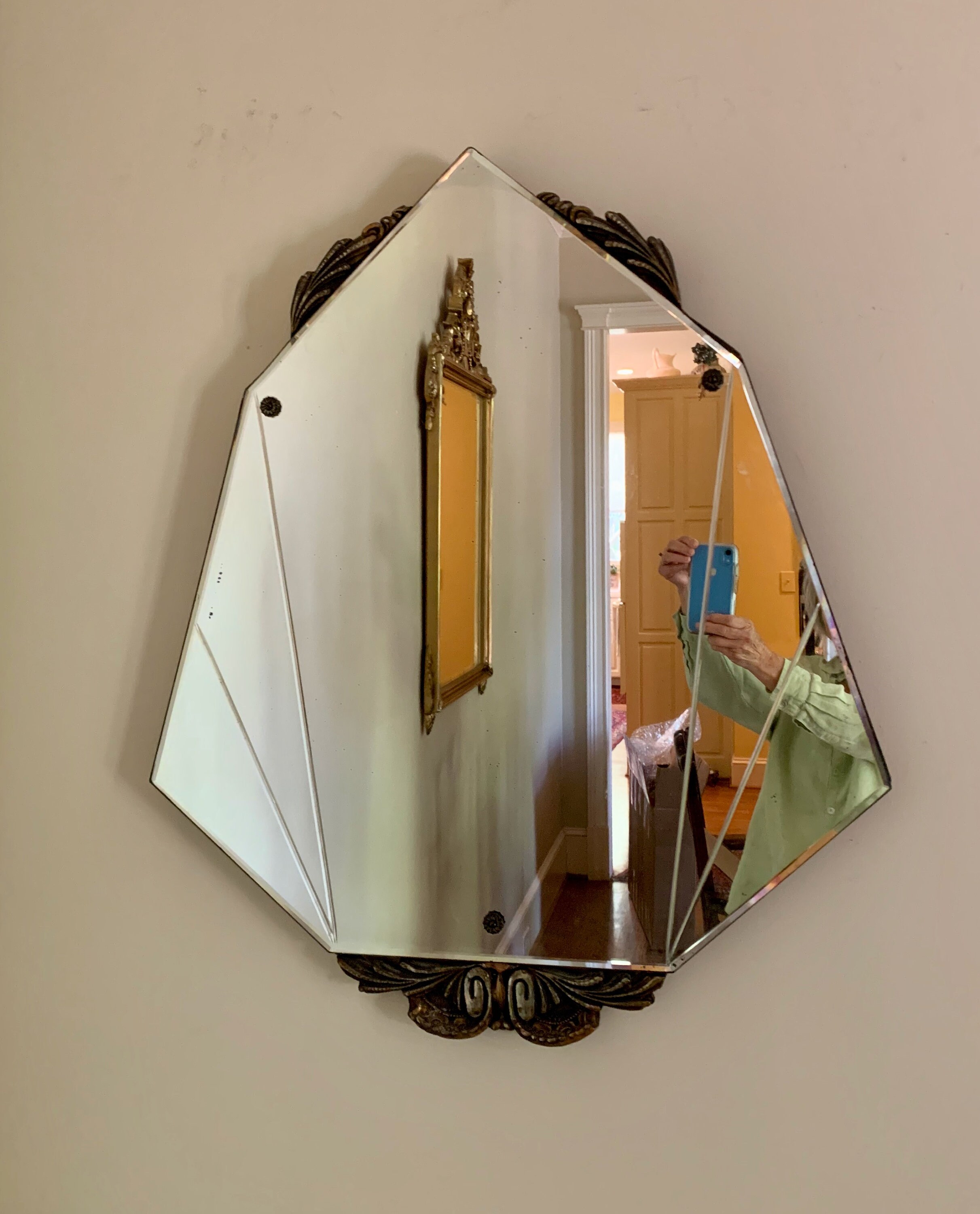 Art Deco Mirror, Nurre Maestro Deco Mirror, Vintage 1930's Mirror