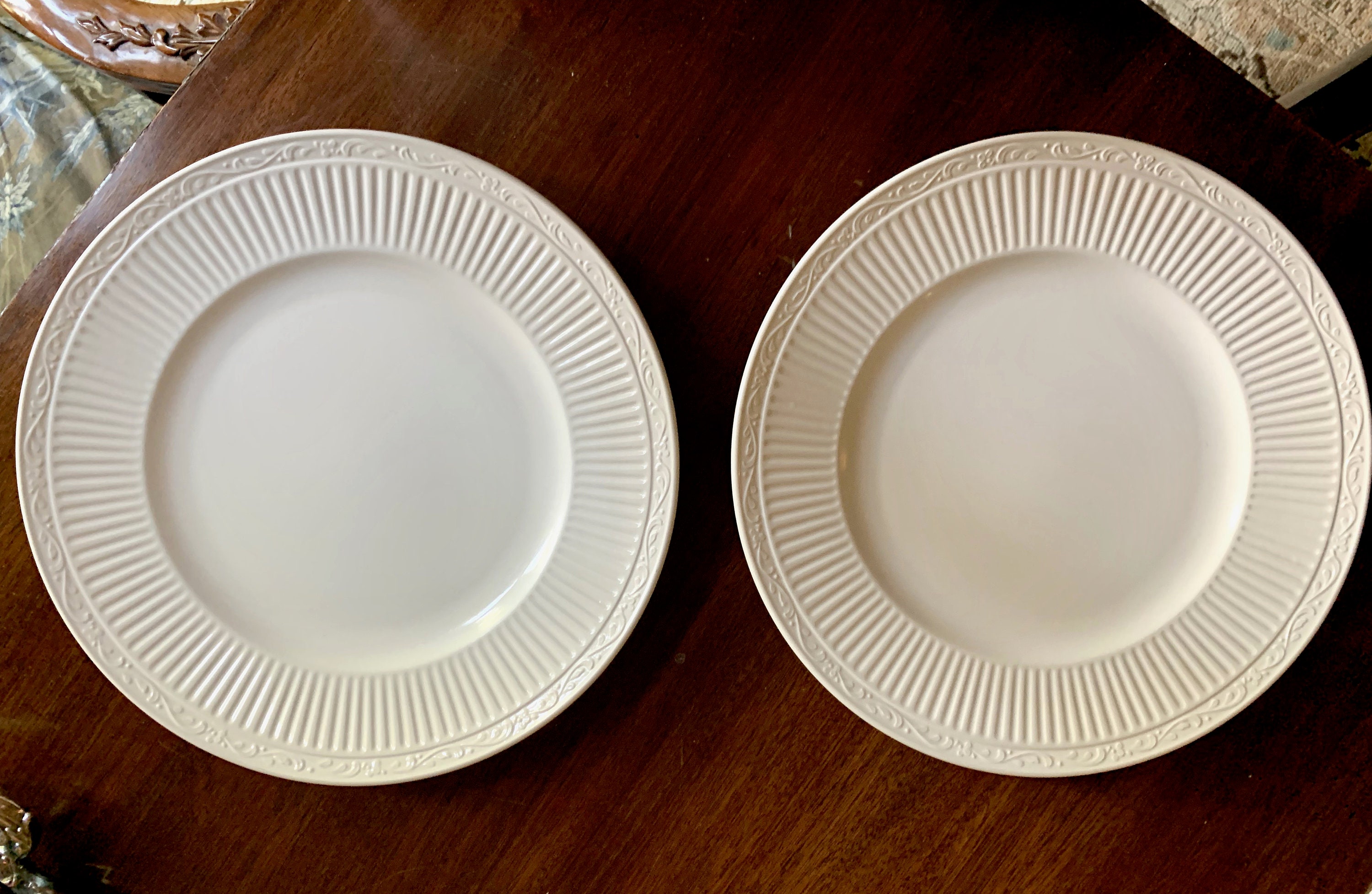 Mikasa Italian Countryside Dinner Plate, 2 Available Each Sold Separately, Cream with Ribs
