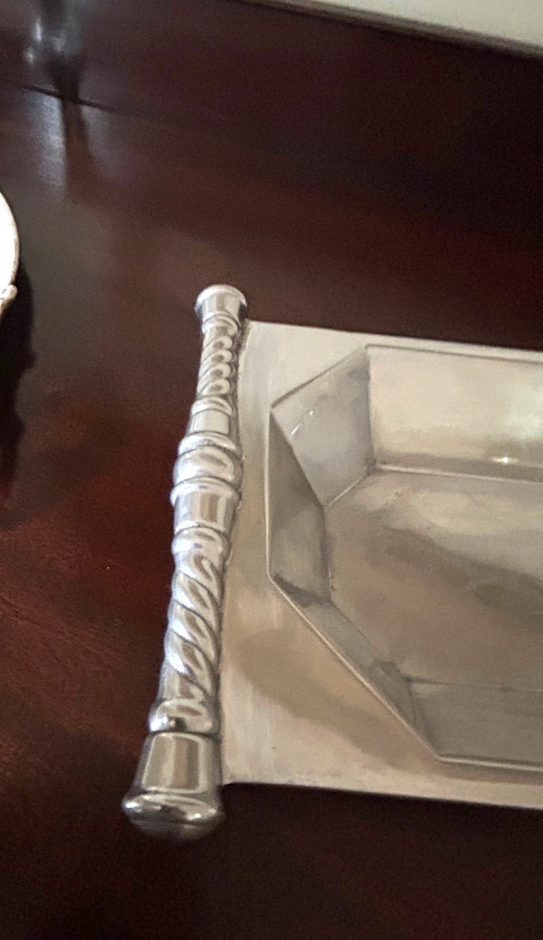 Vintage Reed & Barton Aluminum Bread Tray, Bannister Pattern, Rope ...