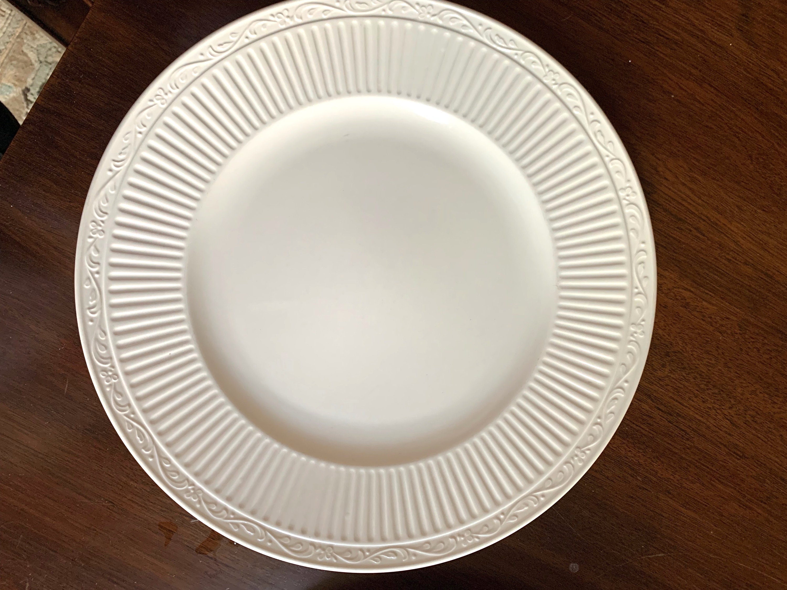 Mikasa Italian Countryside Dinner Plate, 2 Available Each Sold Separately, Cream with Ribs