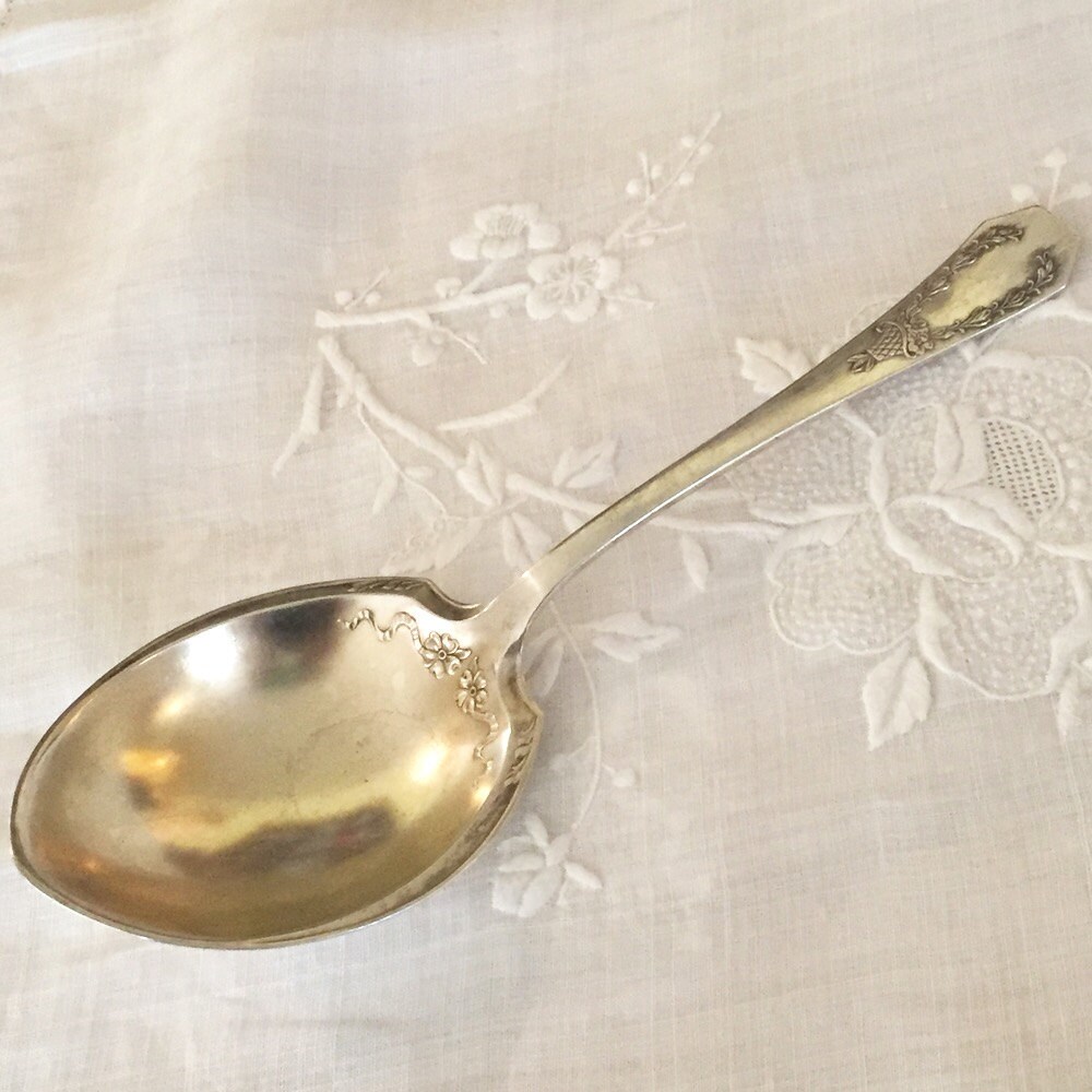 Antique Holmes and Edwards Serving Spoon, Berry Spoon, Casserole Spoon, 1914 Carolina Pattern