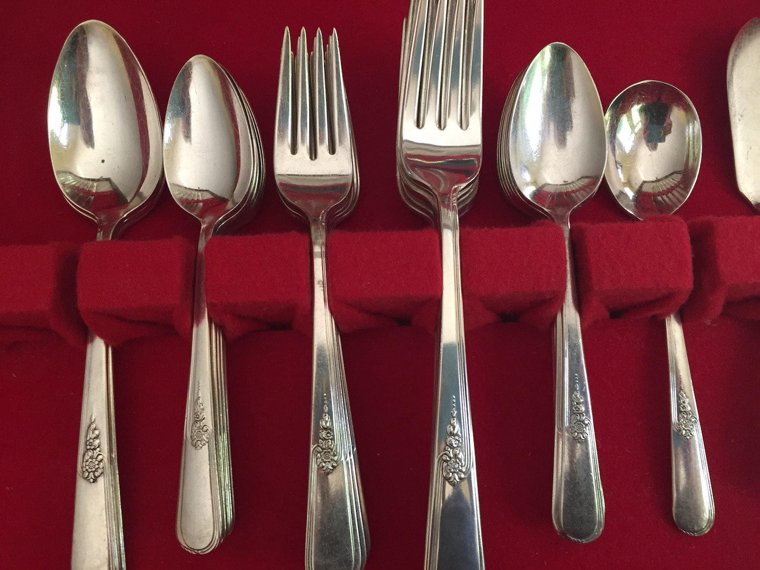 Eight Place Settings Silver Plate Flatware, Holmes and Edwards Youth
