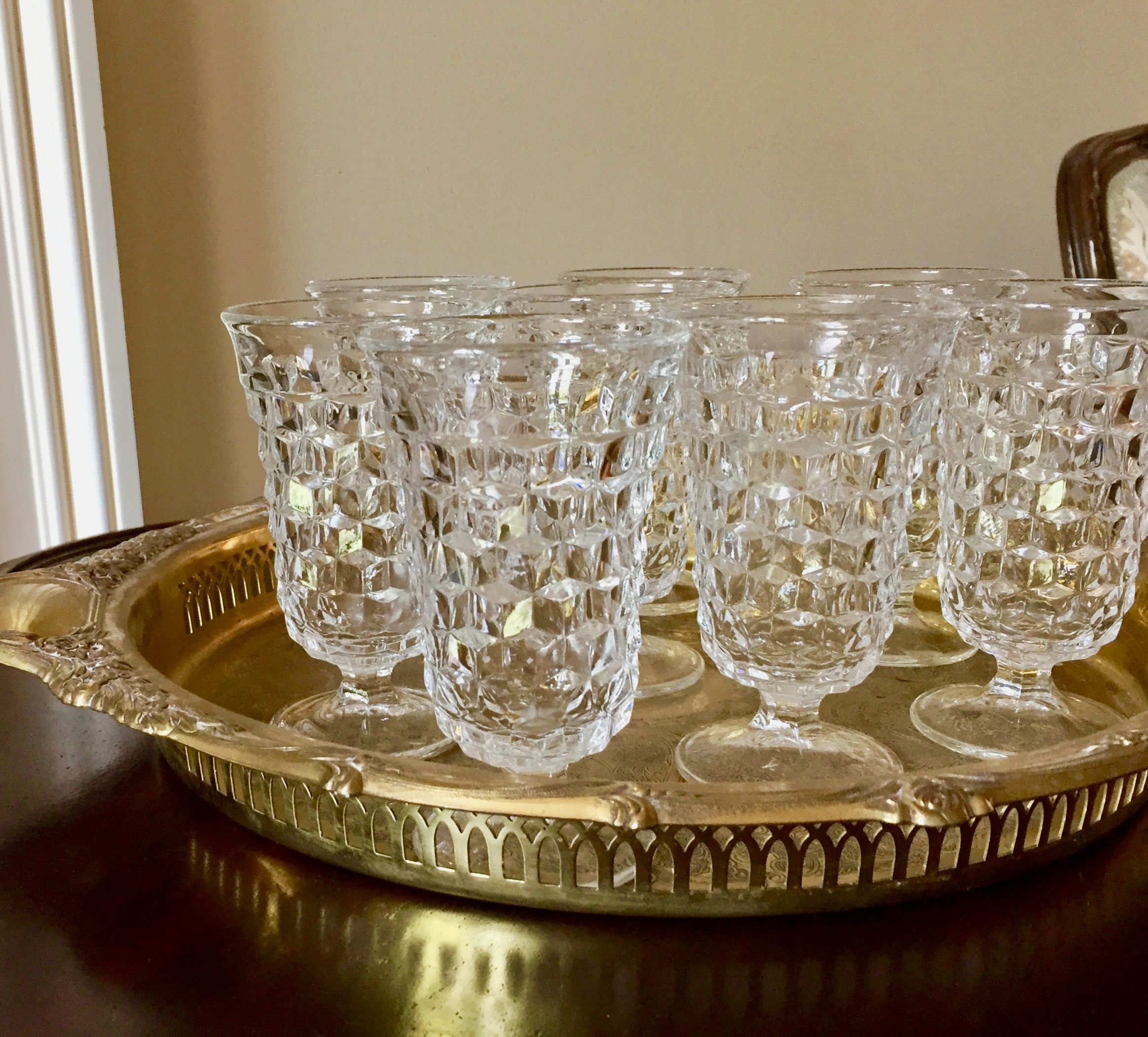 Vintage Fostoria American Glassware Juice Tumbler Glasses- Set of