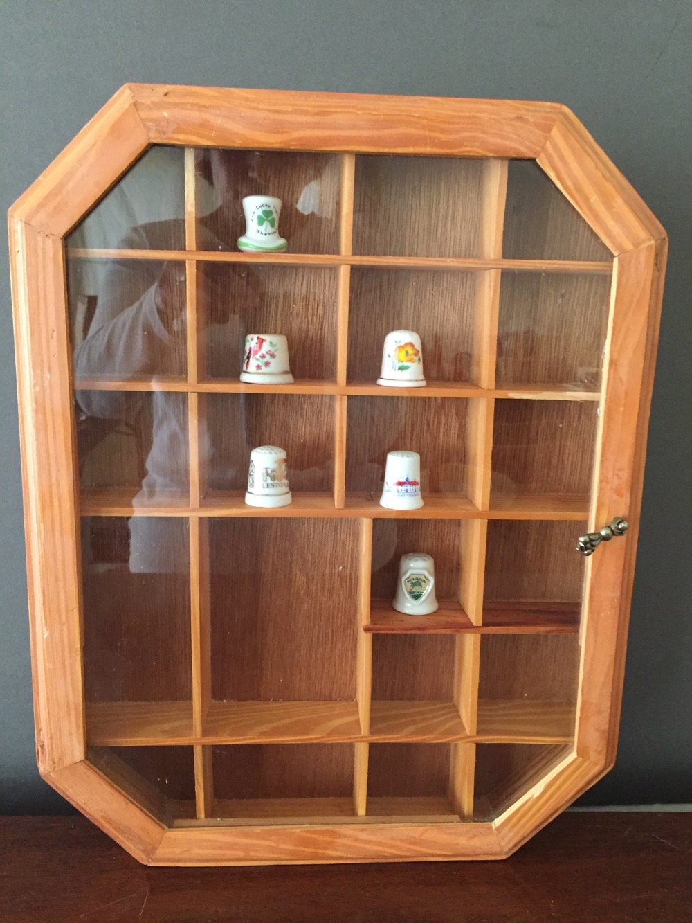 Wooden Display Case, Wood Glass Shadow Box Display Box, Hanging Wooden