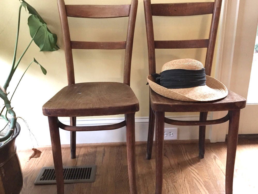 2 Vintage Bistro Chairs, French Style Cafe Chairs, Bentwood, Made in Poland, Each Sold
