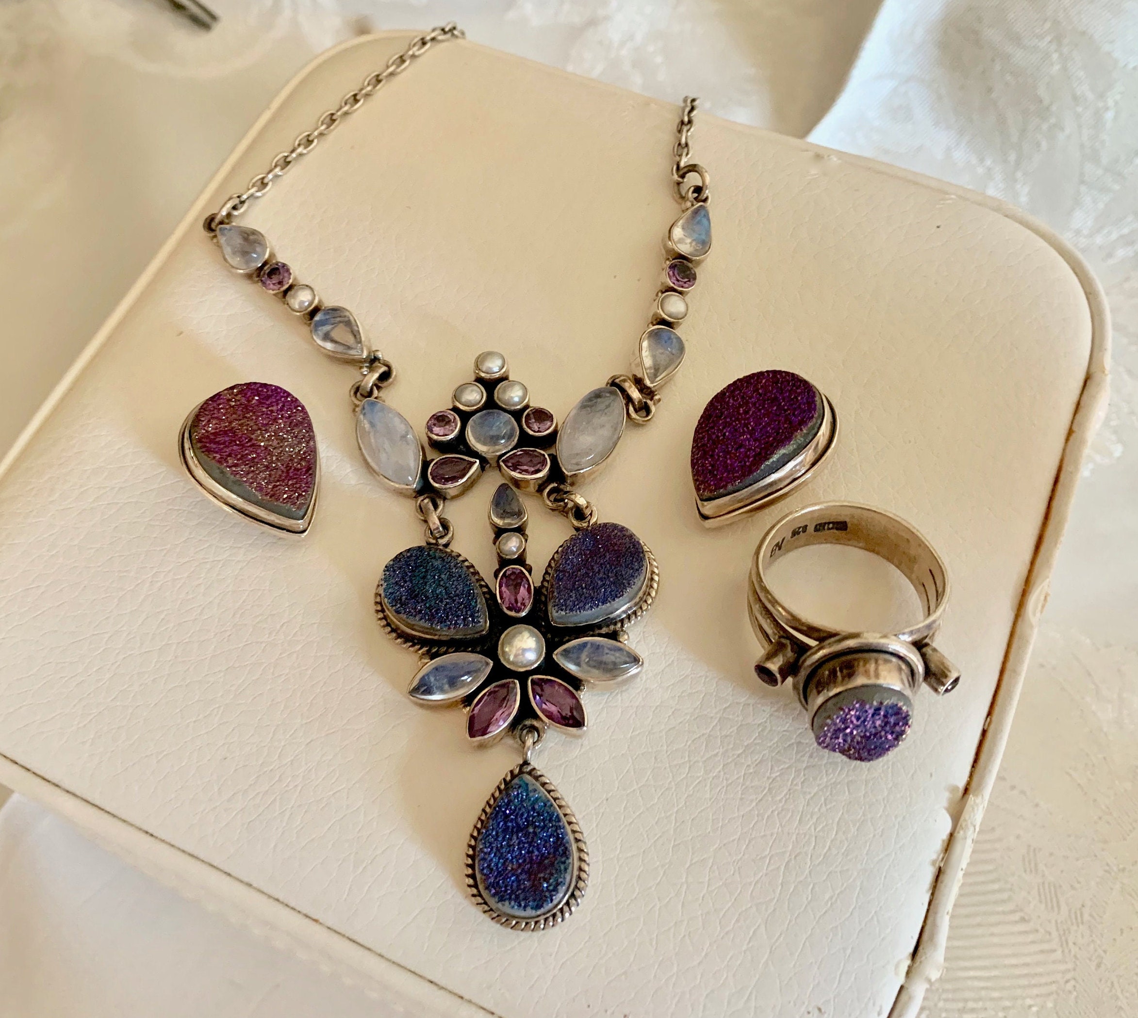 Melvina Purple Necklace Set – I Jewels