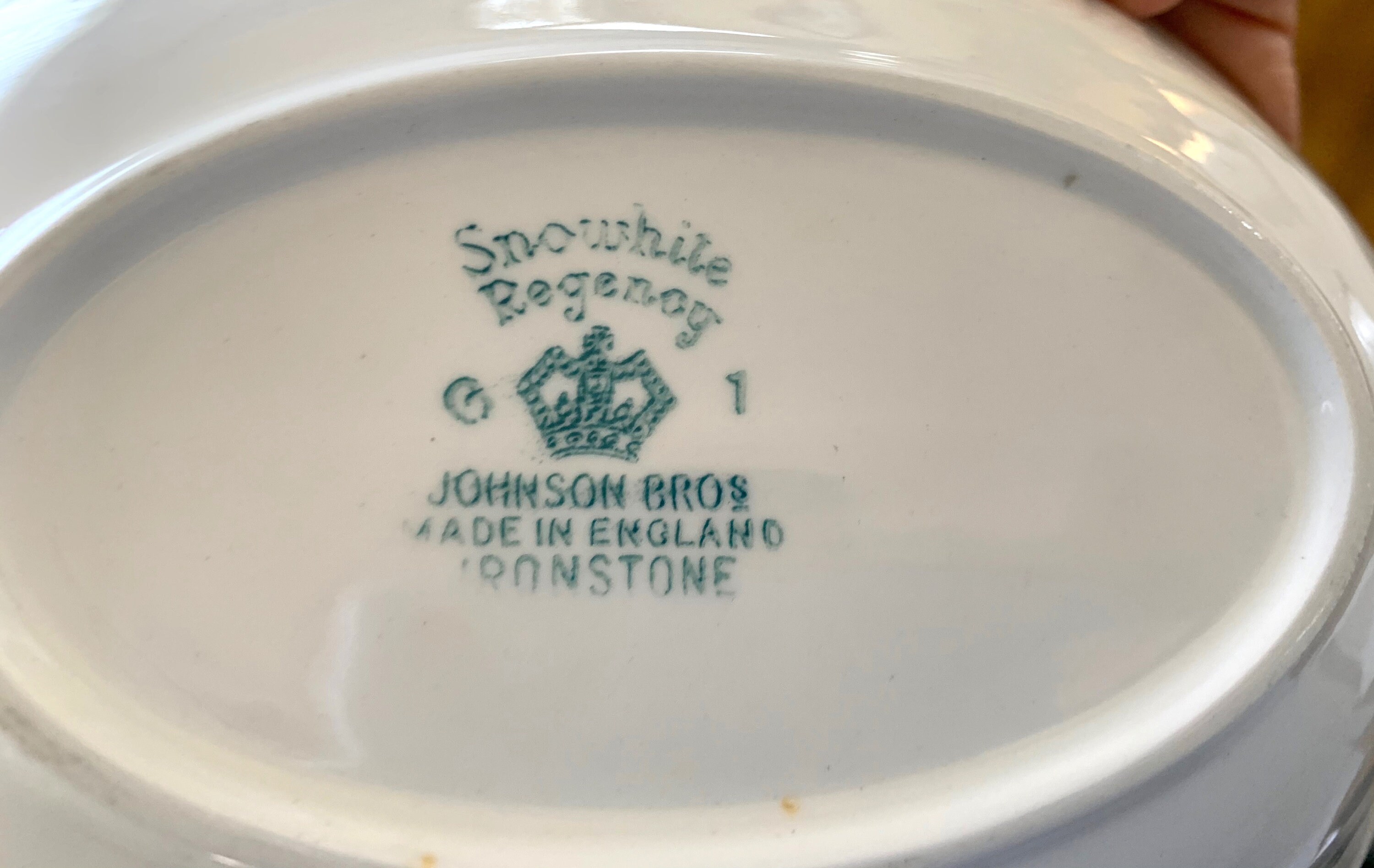 Ironstone Oval Vegetable Bowl, Johnson Brothers Snowhite Regency Open