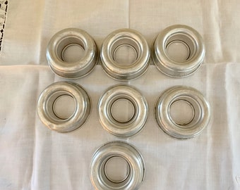 Small Gelatin Molds, Set of 7 Aluminum Jello Aspic Dessert Ring Molds, Kitchen Gift, Cooking Gift