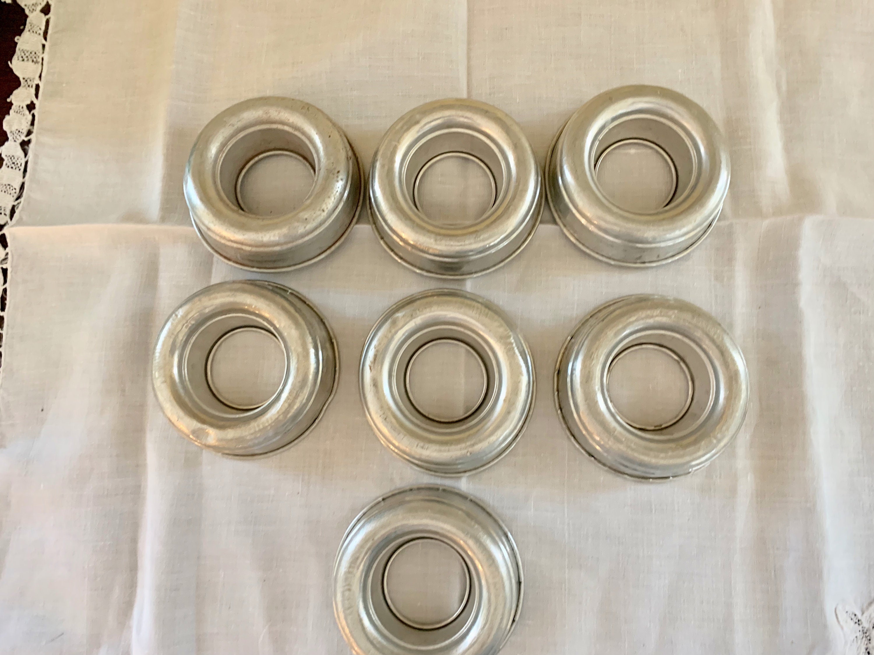 Small Gelatin Molds, Set of 7 Aluminum Jello Aspic Dessert Ring Molds,  Kitchen Gift, Cooking Gift