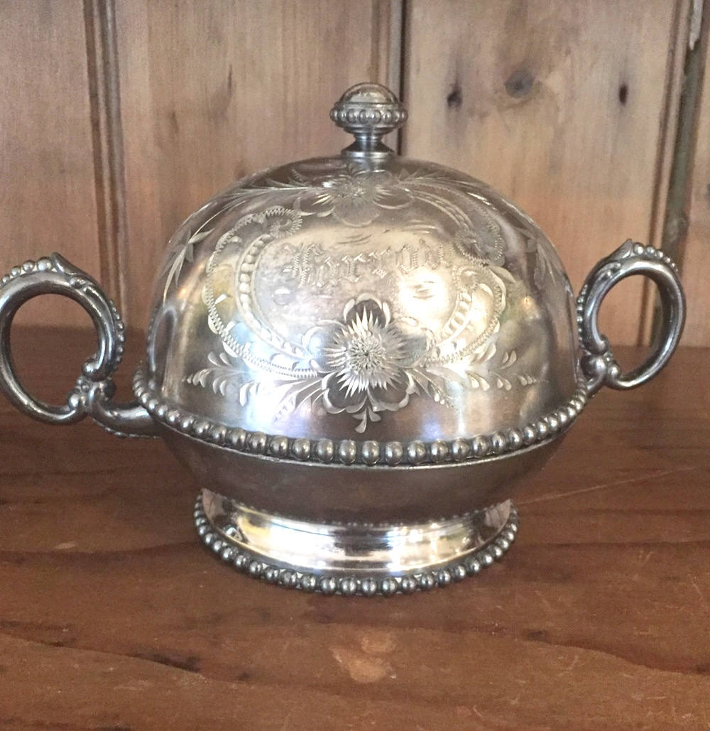 Antique silver domed butter dish best sale