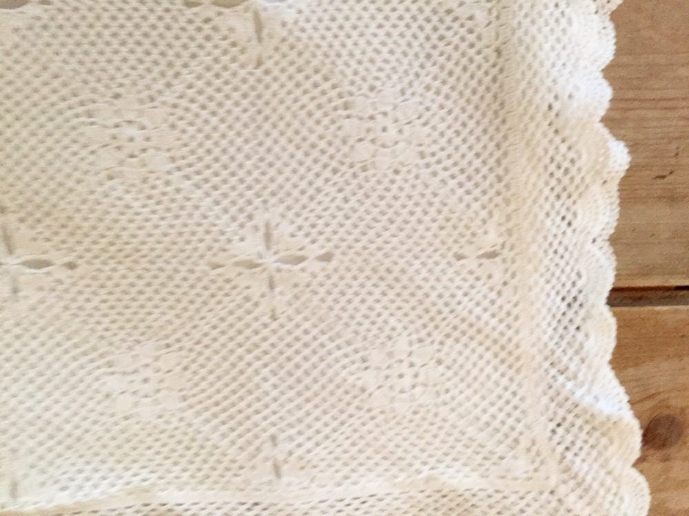 Reserve S. White Crochet Pillow Shams, Pair Vintage White Standard