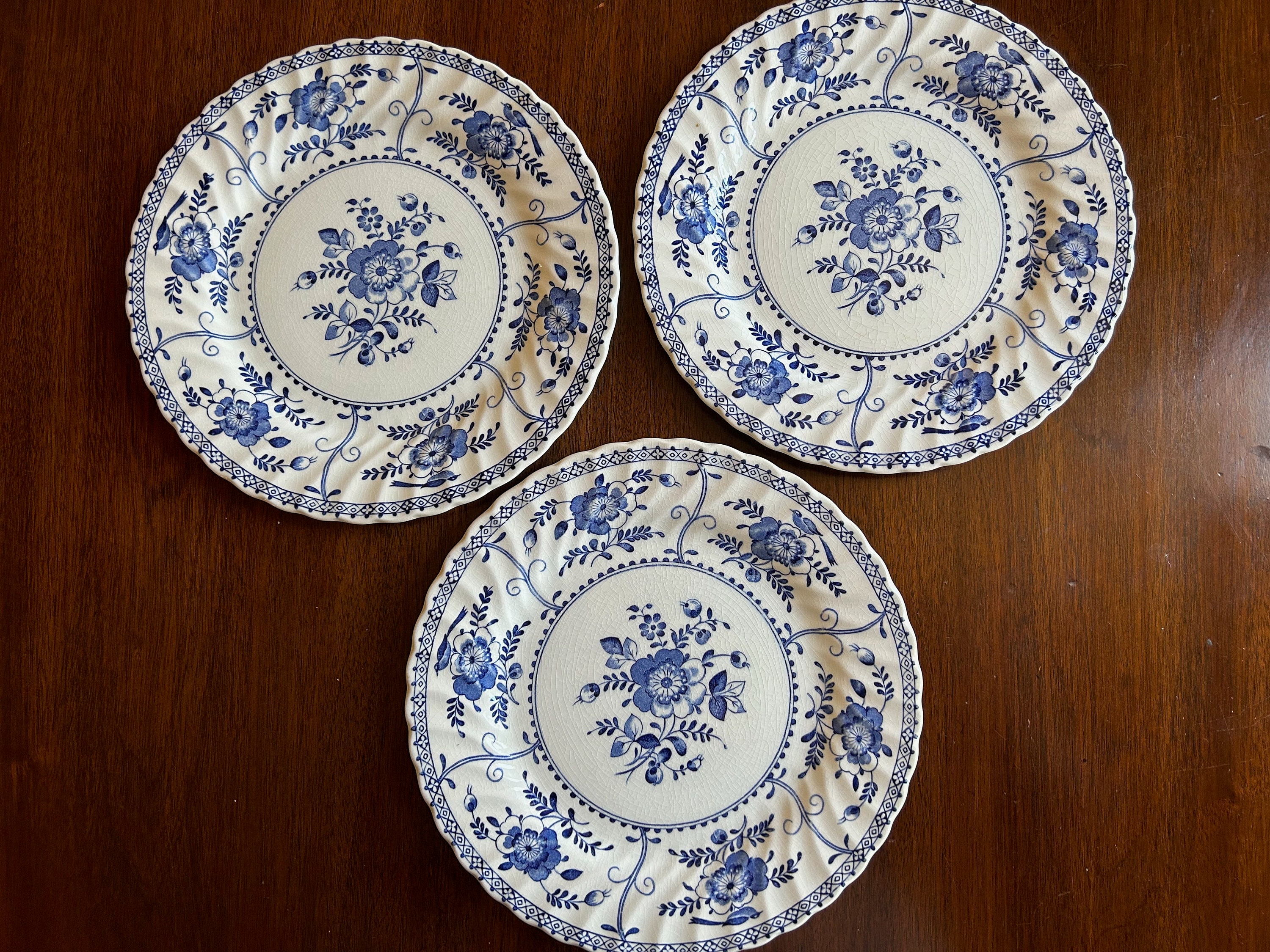 Indies Blue Dinner Plates, Johnson Brothers Blue White Plates