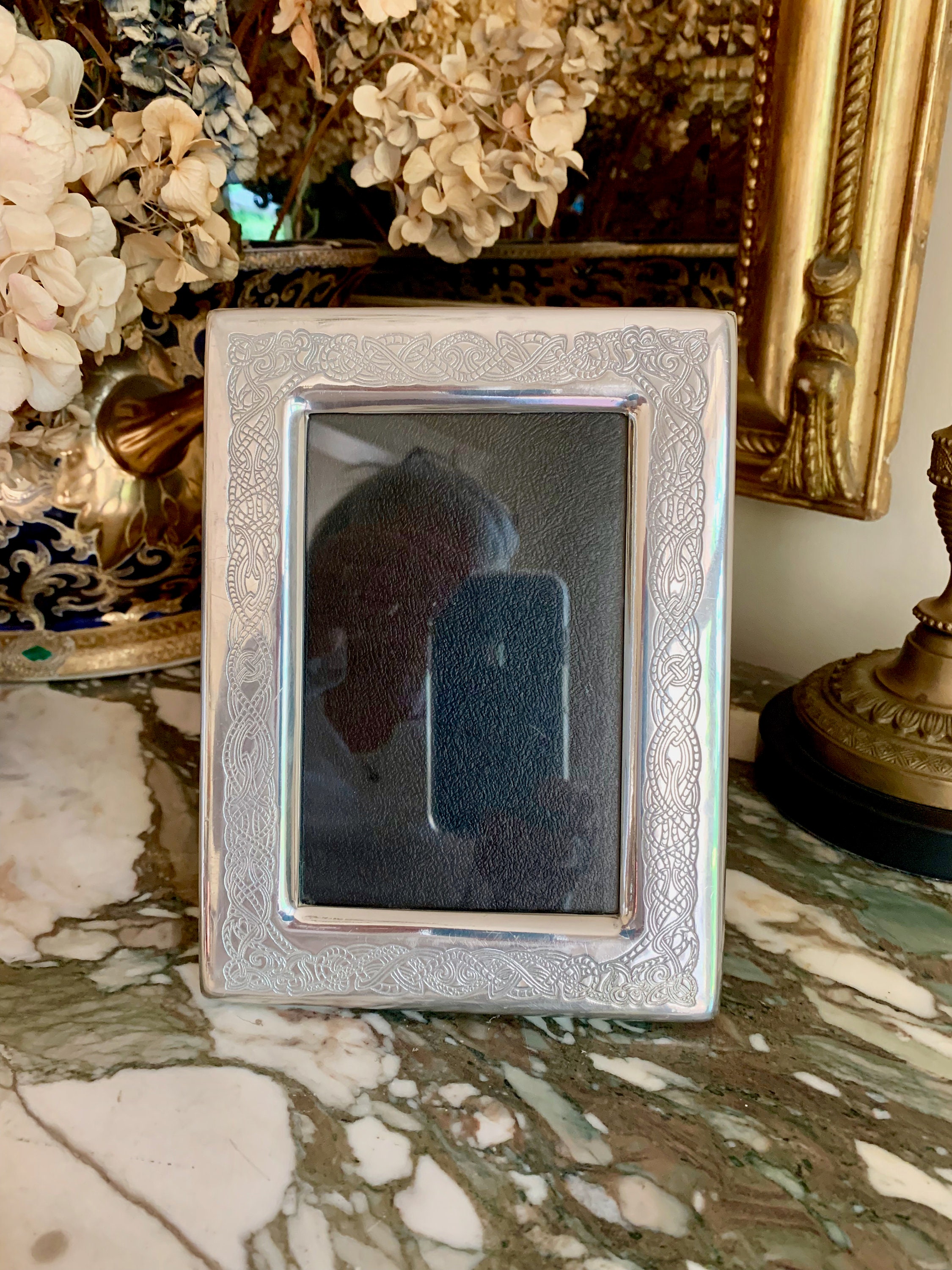 Vintage Silver Photo Frame, 4 x 6 Inch Silver Plate Picture Frame