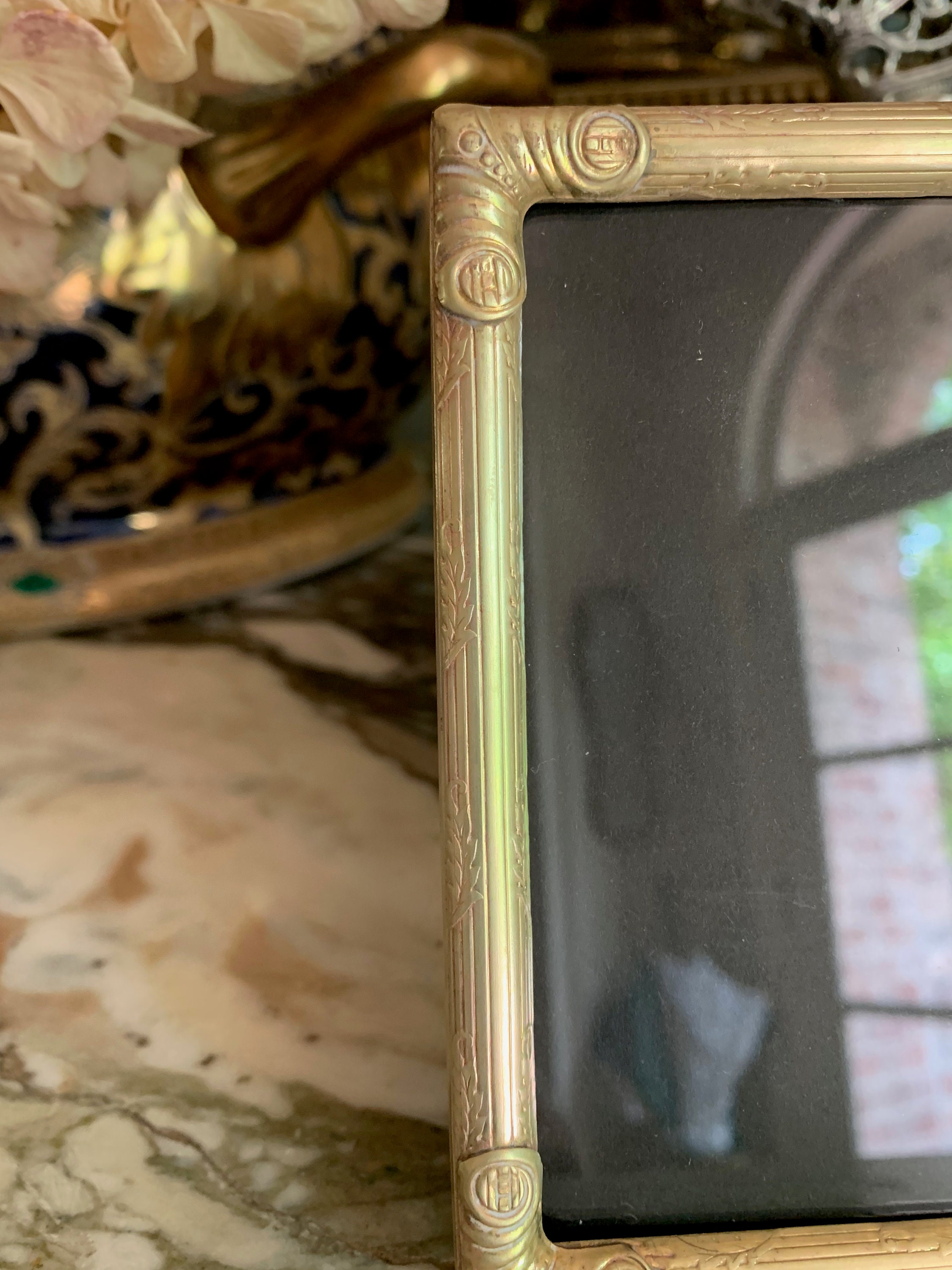 Silvestri Ornate Brass Picture Frame Glass Cover Easel Back 5x7 