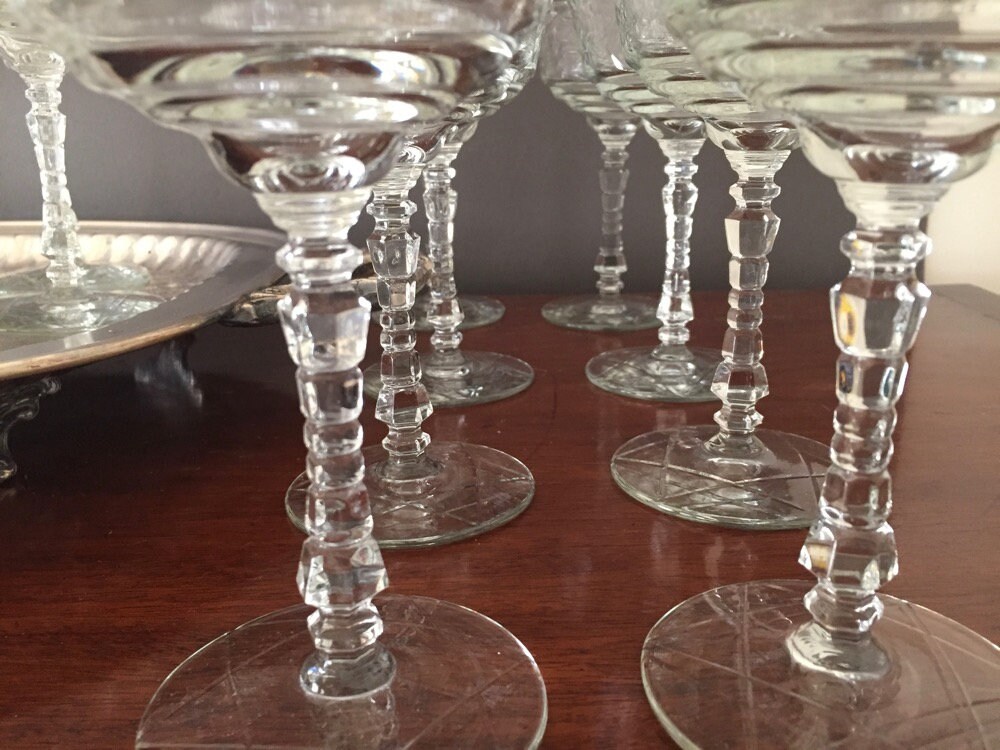 Rock Sharpe Crystal Tall Champagne Coupe, Normandy Pattern 3005, 9