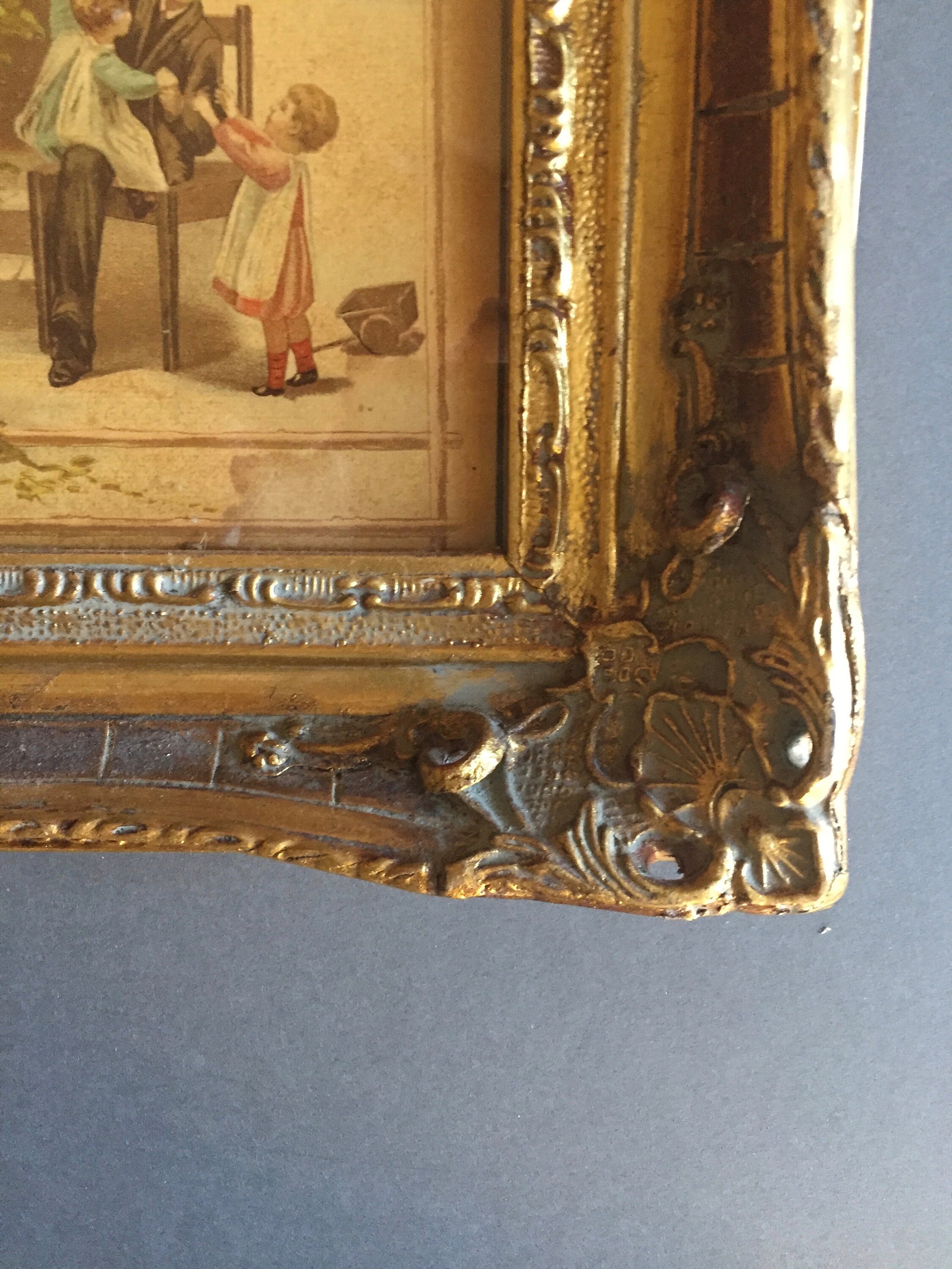 German Blessing Print Framed, French Style Frame, Vintage House