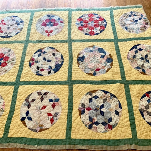 Vintage Pieced Quilt, Handmade Southern Quilt, Feed Sack Material, 58 x 63 selling Inches, Primitive Quilt Wall Hanging, Country Primitive Farmhouse