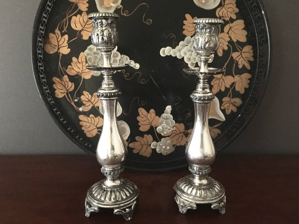 Silver Candlestick Holders, Antique James W. Tufts, Boston, Quadruaple