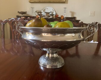 Metal Pedestal Compote, Aluminum Decorative Footed Compote with Handles, Centerpiece Footed Bowl, Fruit Bowl, Decorative Bowl Compote