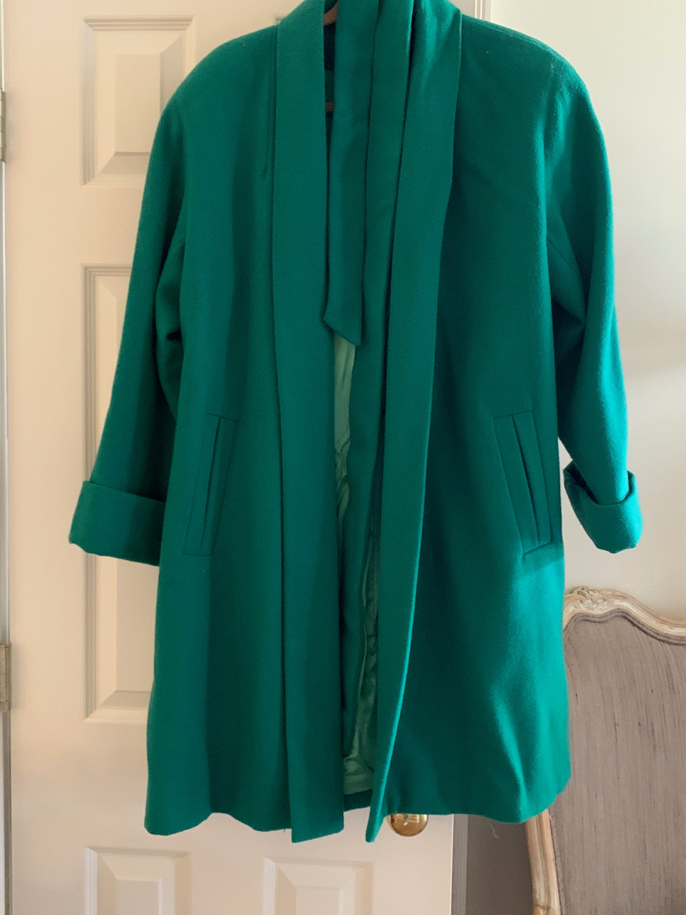 Donnybrook Emerald Green Coat, Size 8 Green Wool Coat Lined, Vintage 80