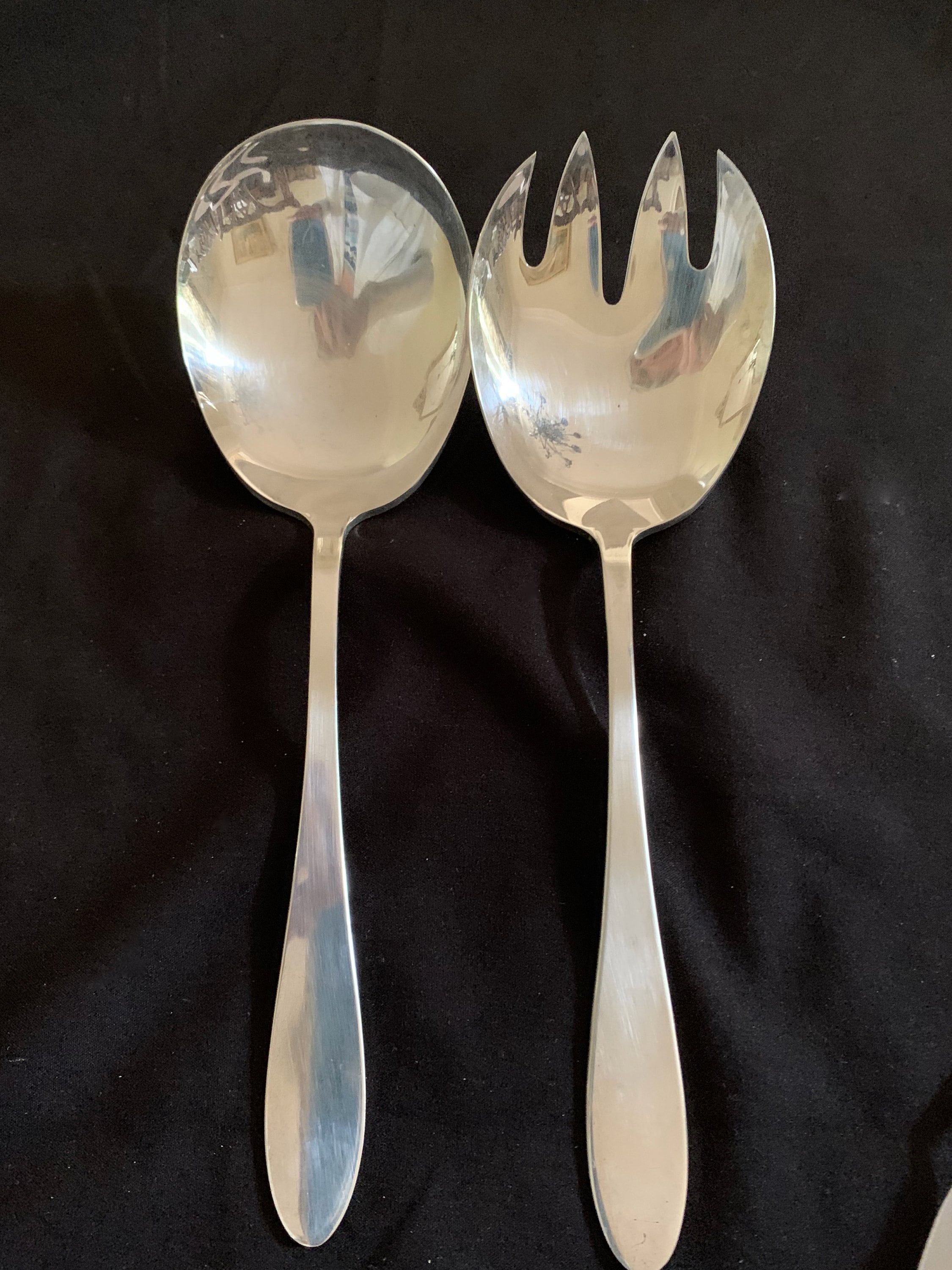 Reed and Barton Salad Serving Set, Epicure Silver Plate Serving Spoon