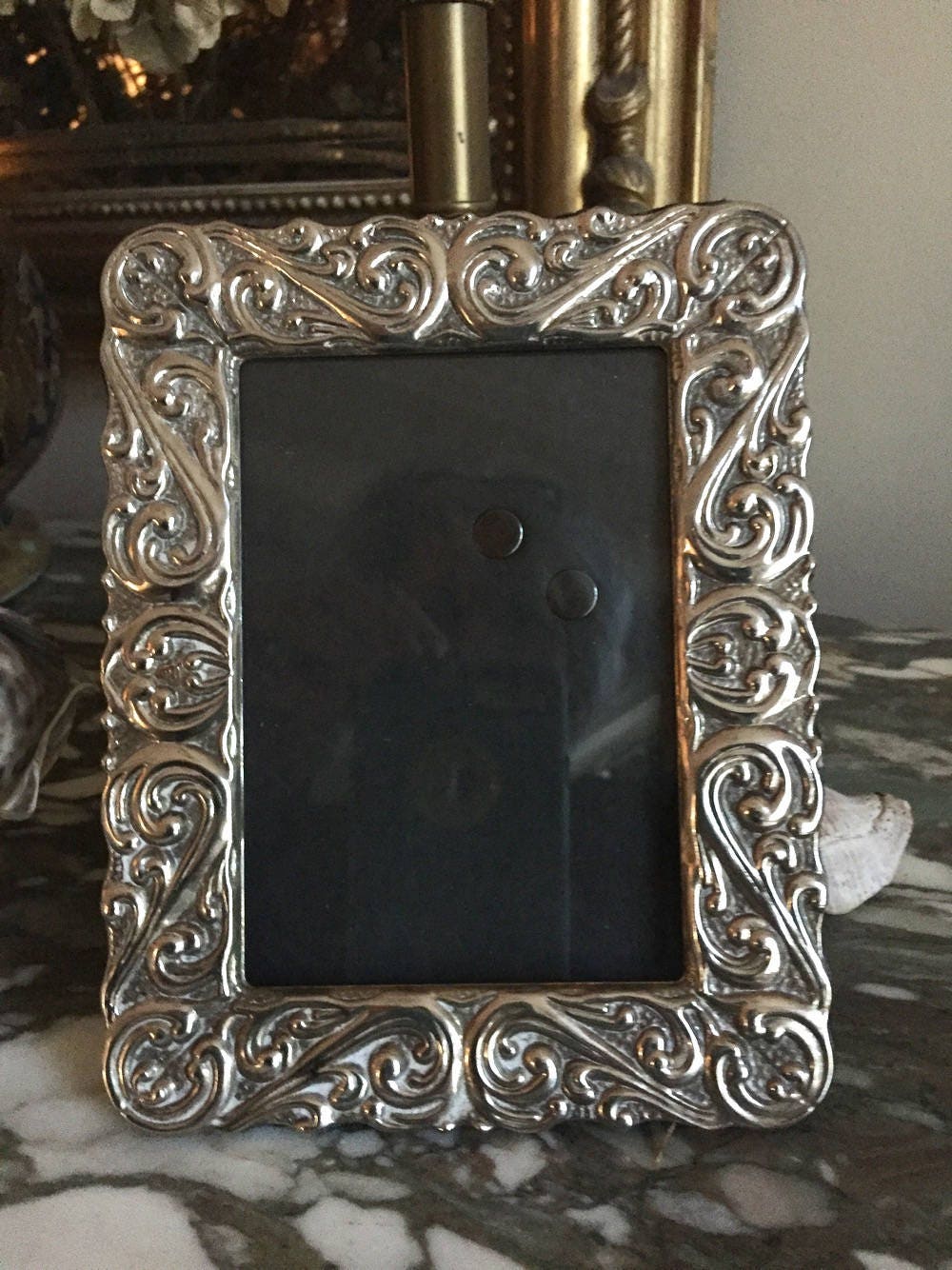Vintage Silver Photo Frame, Art Nouveau Style Silver Plate Picture