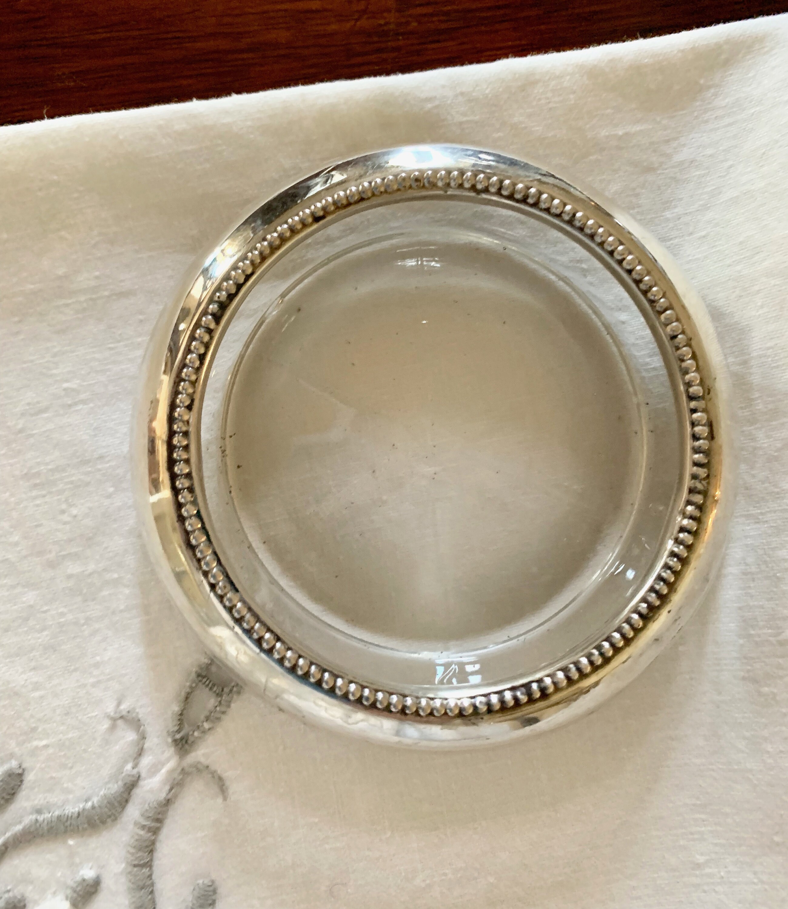 Sterling Silver Glass Coasters. Set of 8 ster Sterling Coasters