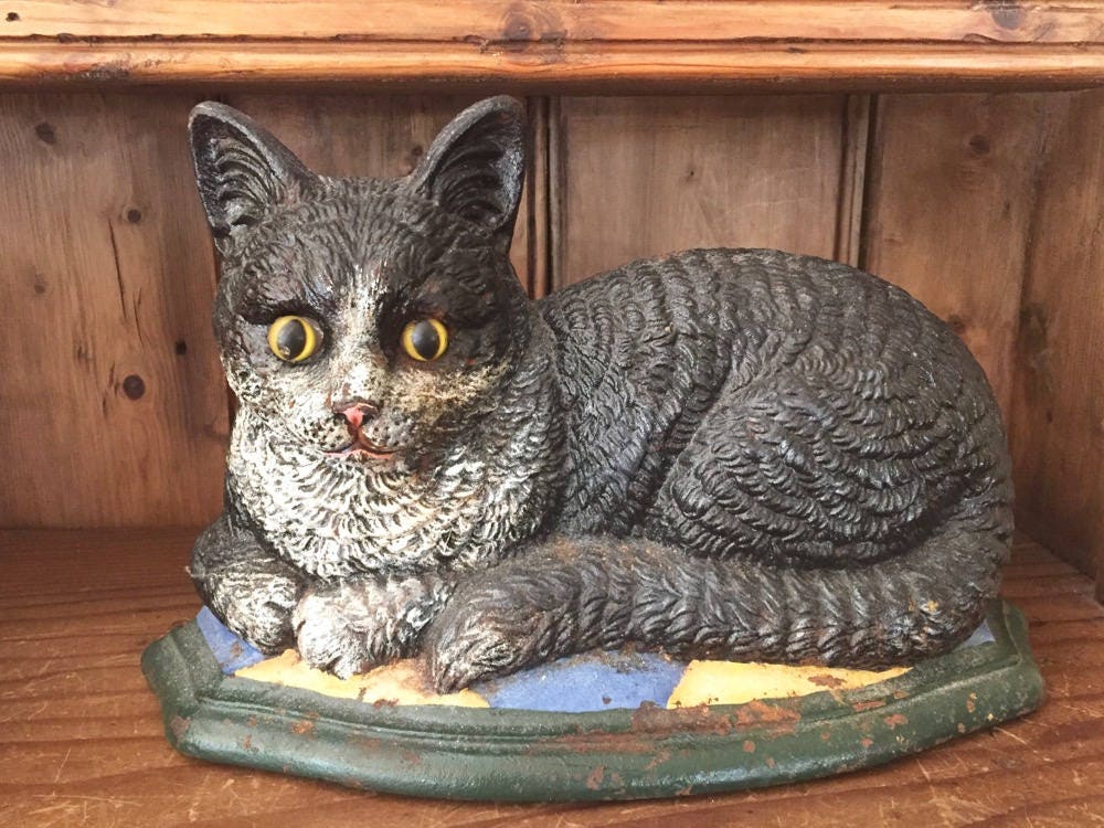 Cast Iron Cat Doorstop, Vintage Wright Studios Cat Doorstop, Cat Lover  Gift, Cottage Farmhouse Decor