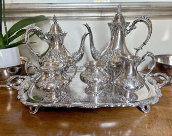 Reed and Barton King Francis Silver Plated Coffee Tea Set, 5 Piece