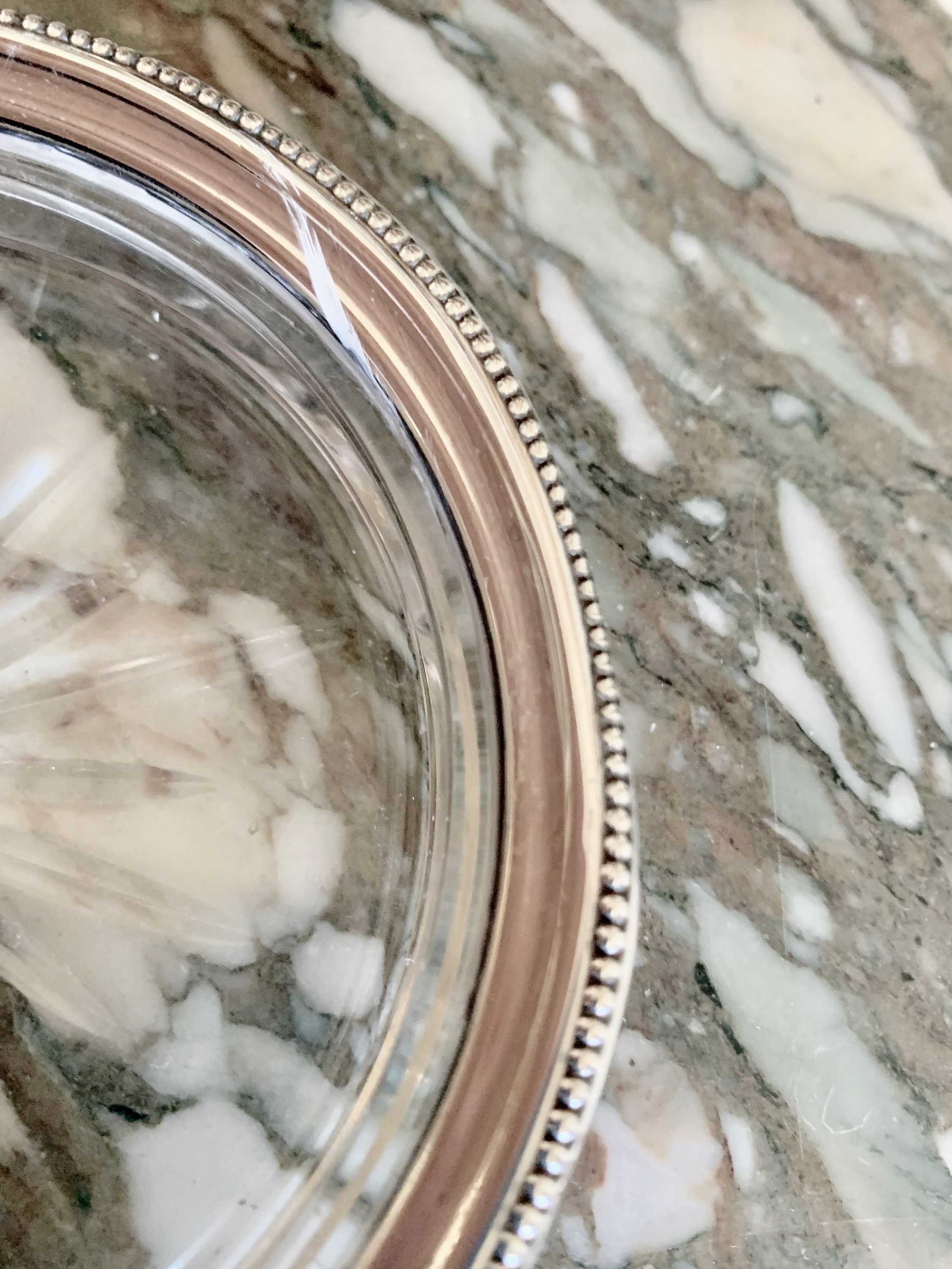 Sterling Silver Glass Wine Coaster, Frank M. Whiting and Company 4 Inch