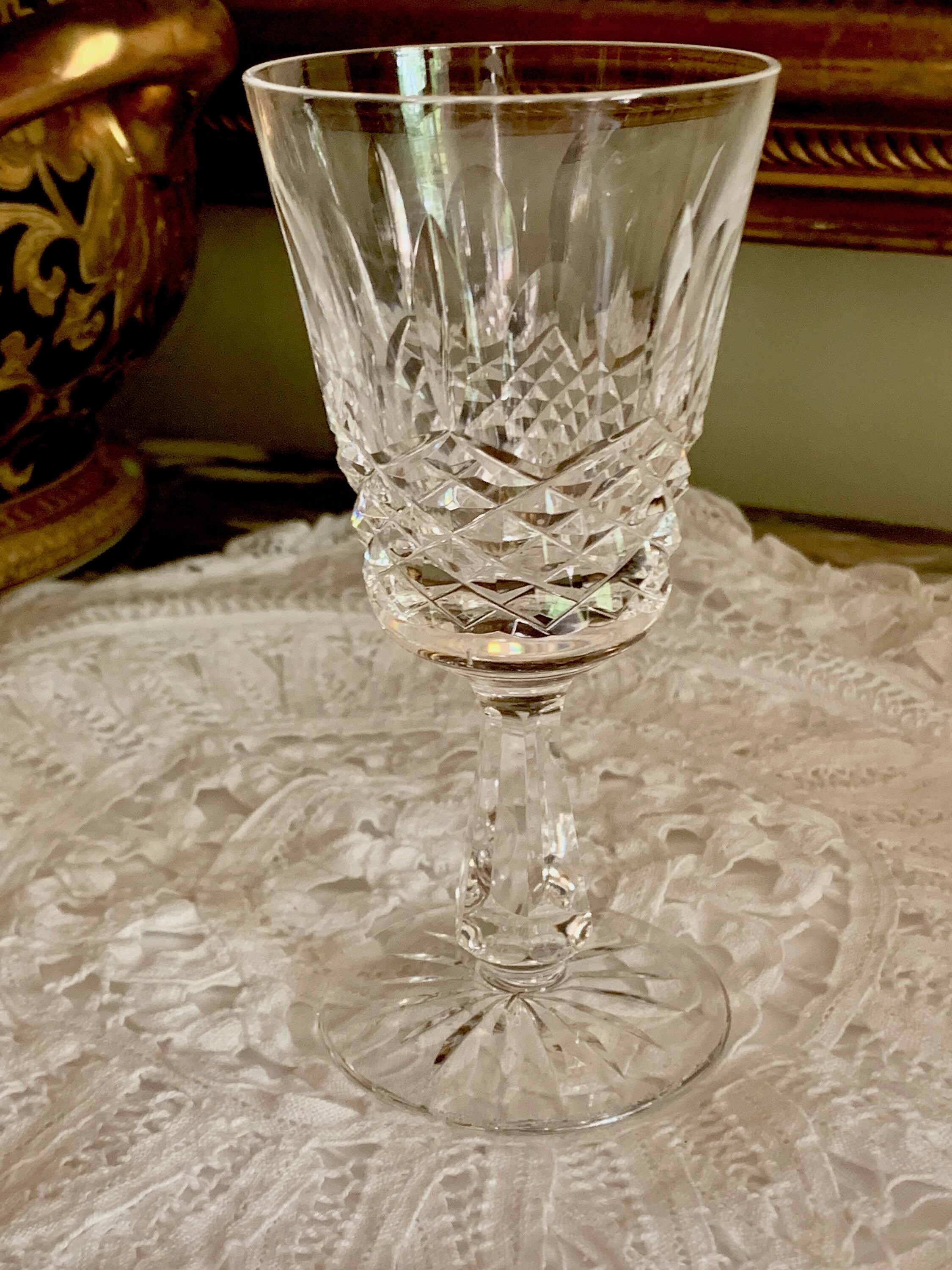 Waterford Kenmare Claret Wine Goblet, Waterford Cut Crystal Barware, Crystal Wedding Bridal