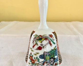 Imari Porcelain Bell, Made in Japan Imari Bell, Asian Decor, Bell Lover Gift, 5.25 Inch Porcelain Imari Bell