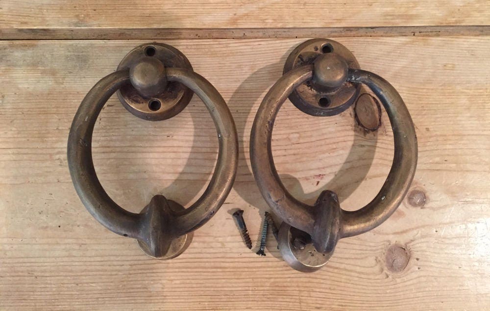 Large Two Piece Brass Door Knocker