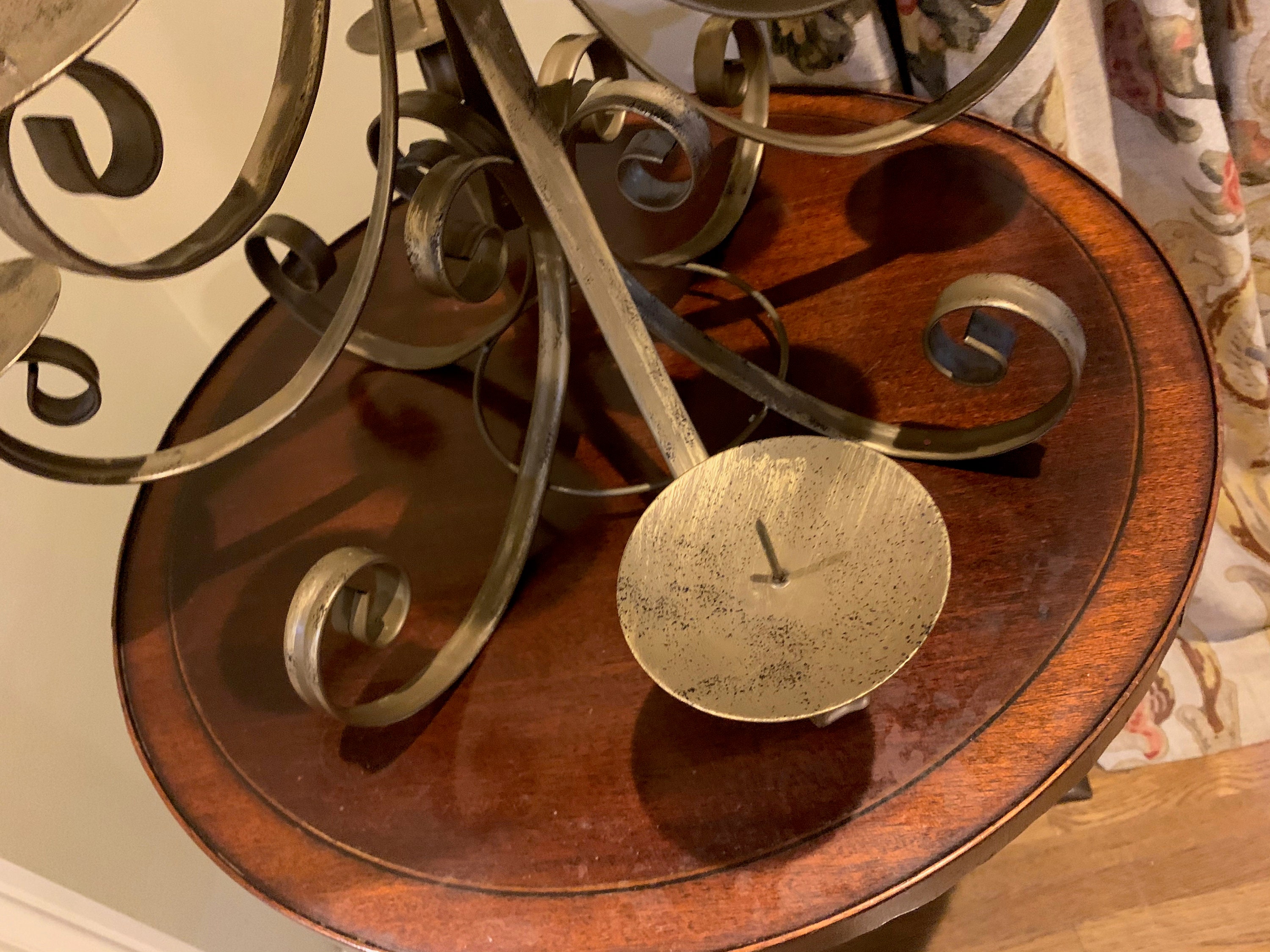 Christmas Tree Candle Stand, Gold Metal Pillar Candlestick Holder Table