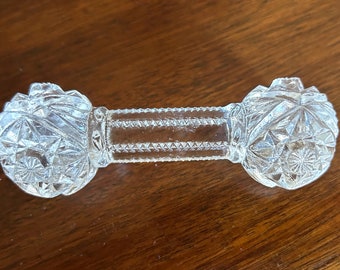 Crystal Knife Rest, Mid Century Cut Crystal Knife Rest,