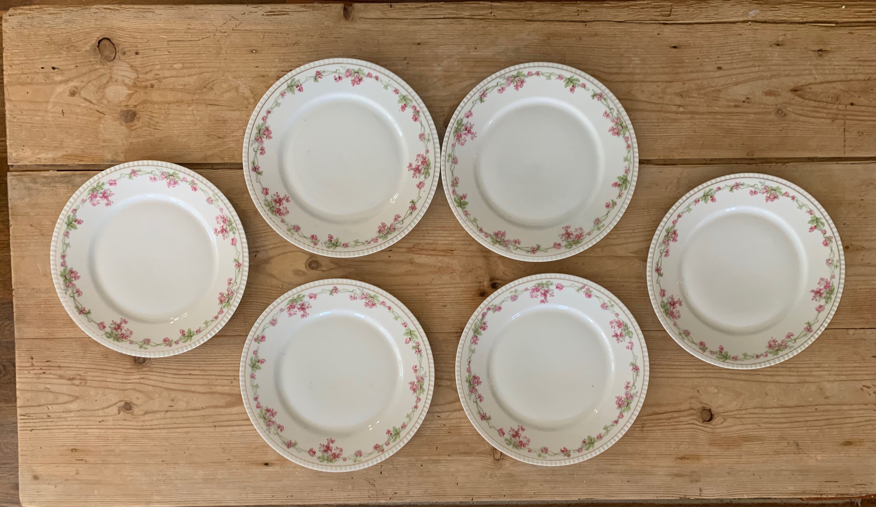 Crown Bavaria China, Set of 6 Luncheon Plates, Dessert Salad Plates