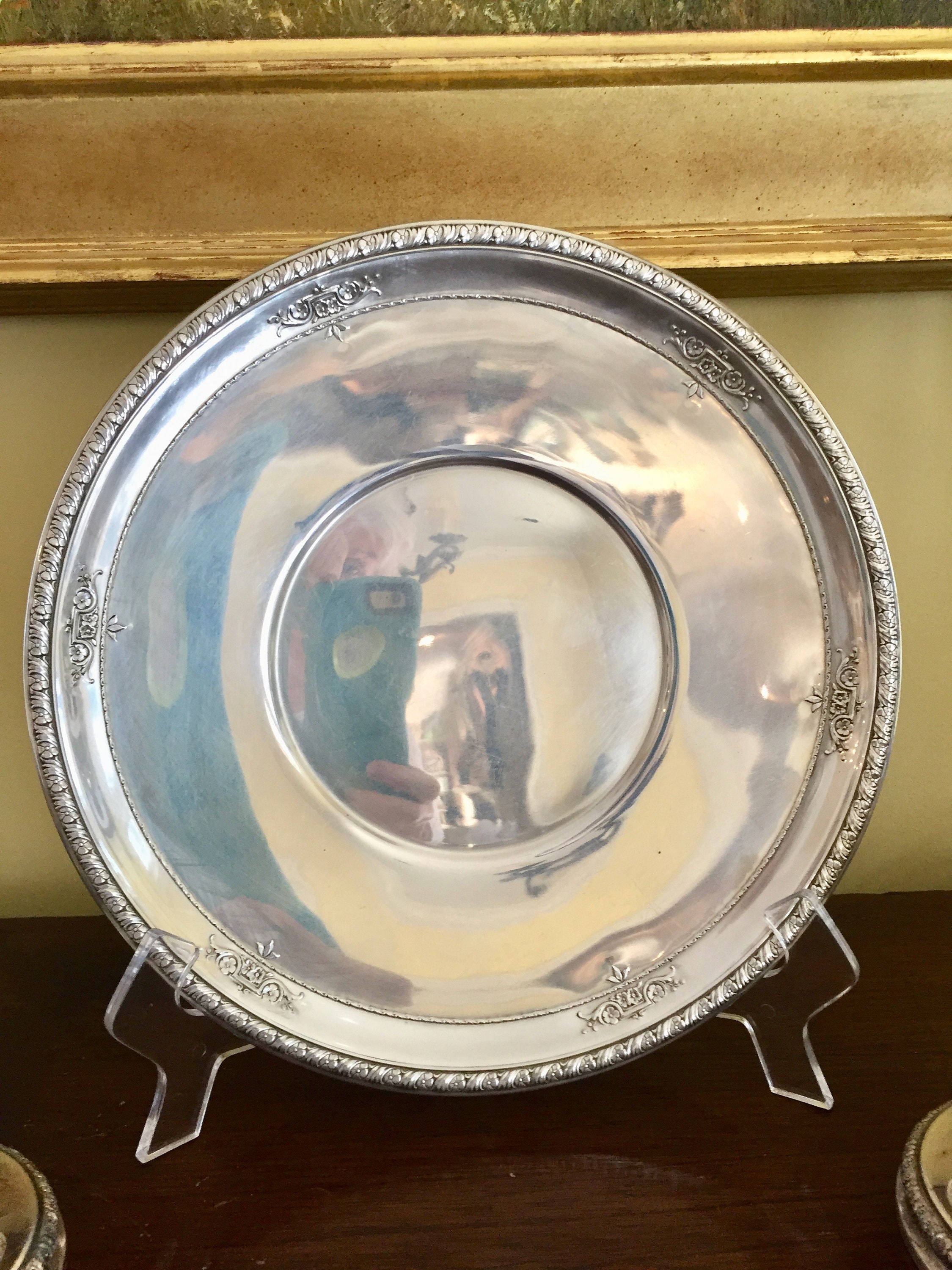Sterling Silver Plate, Wallace Sterling Round Pastry Tray, 10 Inch Sterling Silver Sandwich ...