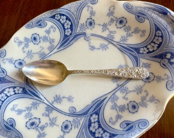 S.Kirk and Son Repousse Tablespoon, Solid Sterling Silver Serving Tablespoon Repousse Pattern, Wedding Bridal Silver Gift, Floral Repousse