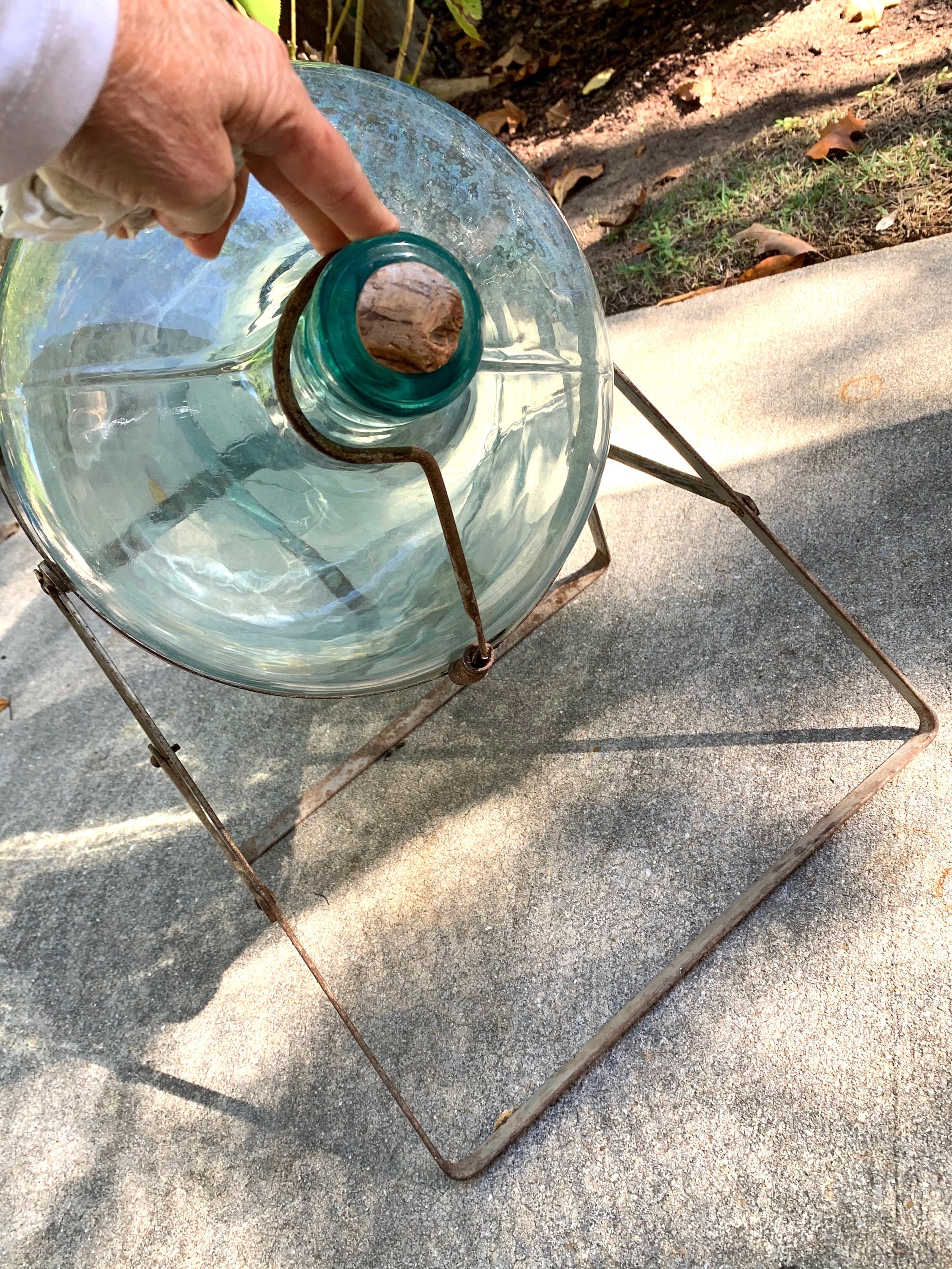Reserve Lori, Rare Vintage Demijohn Water Jug Original Stand, Blue