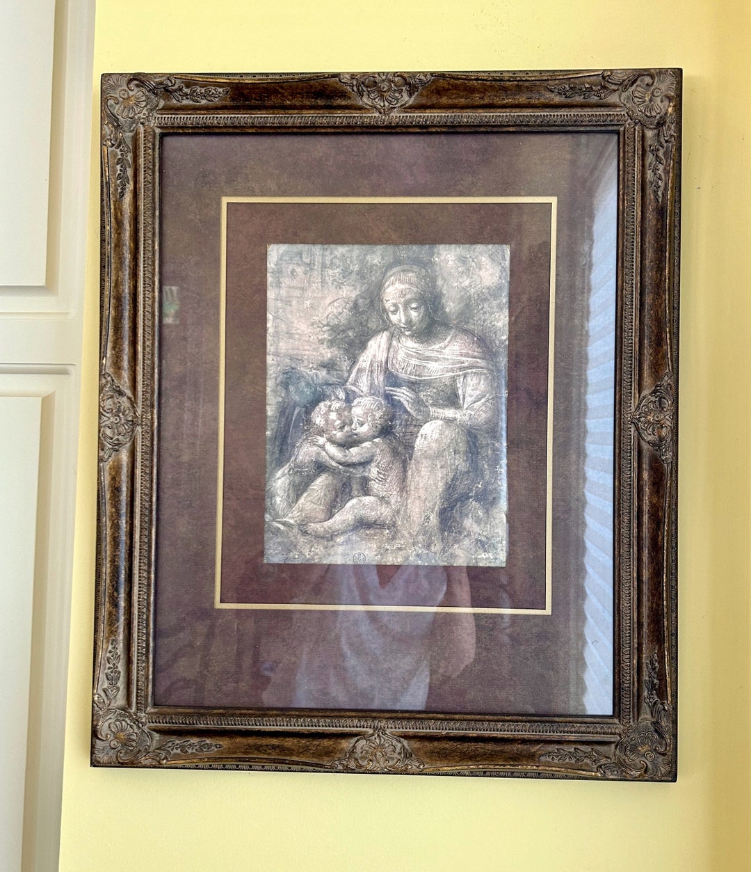 Italian Religious Print, Virgin With Christ Child and St. John the ...