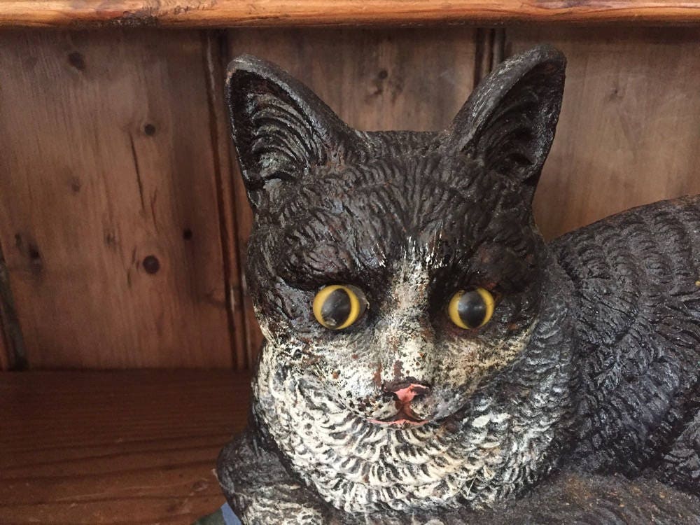 Cast Iron Cat Doorstop Vintage Wright Studios Cat Doorstop Cat